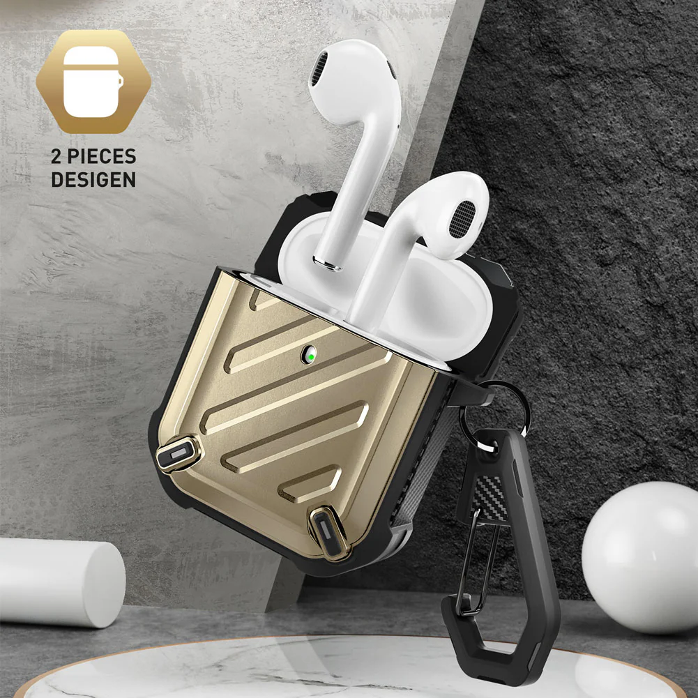 Apple AirPods 1 & 2 Unicorn Beetle Pro Rugged Case-Gold - Image 4