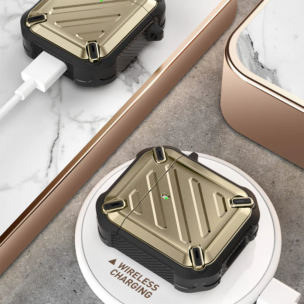 Apple AirPods 1 & 2 Unicorn Beetle Pro Rugged Case-Gold - Image 6