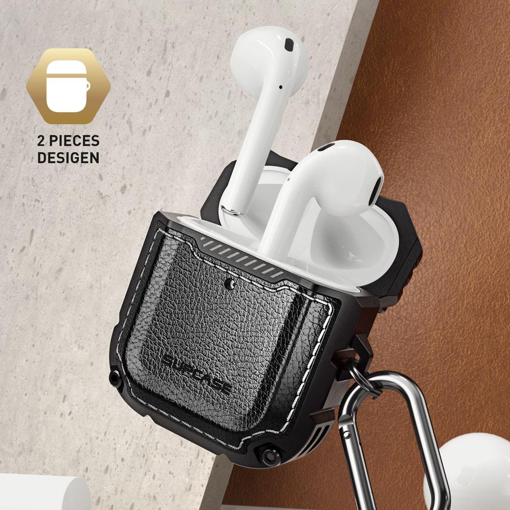 Apple AirPods 1 & 2 Unicorn Beetle Royal Rugged Leather Case-Black - Image 3