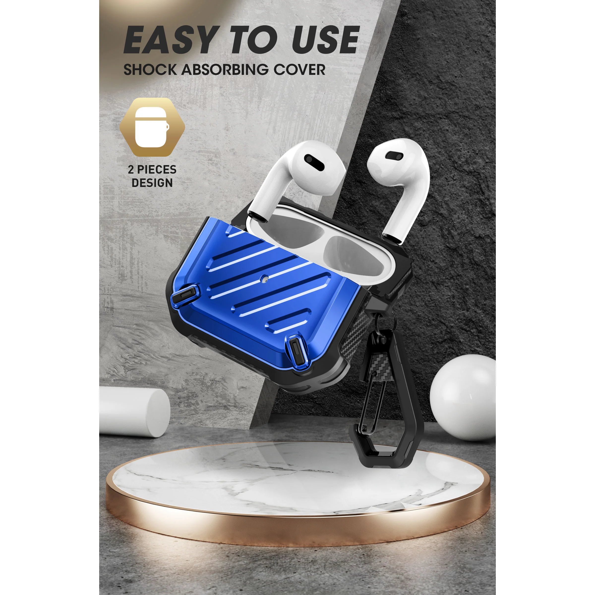 Apple AirPods 3 Unicorn Beetle PRO Rugged Case-Metallic Blue - Image 3