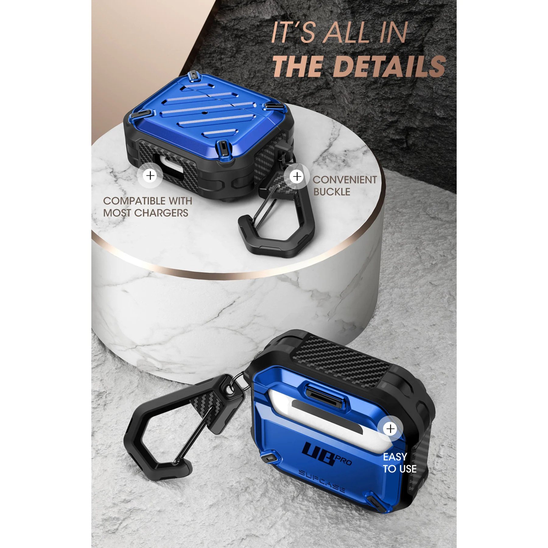 Apple AirPods 3 Unicorn Beetle PRO Rugged Case-Metallic Blue - Image 6