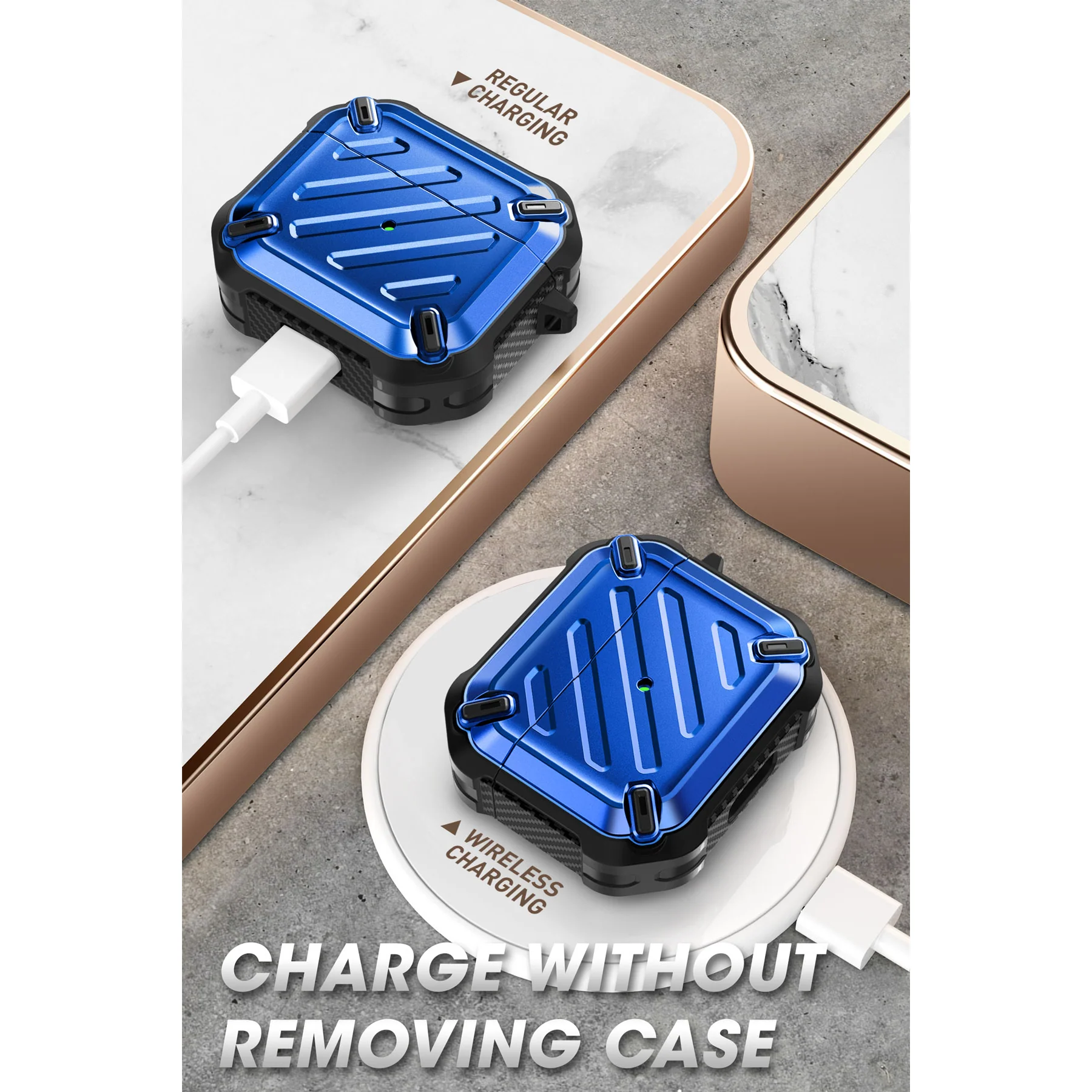 Apple AirPods 3 Unicorn Beetle PRO Rugged Case-Metallic Blue - Image 7