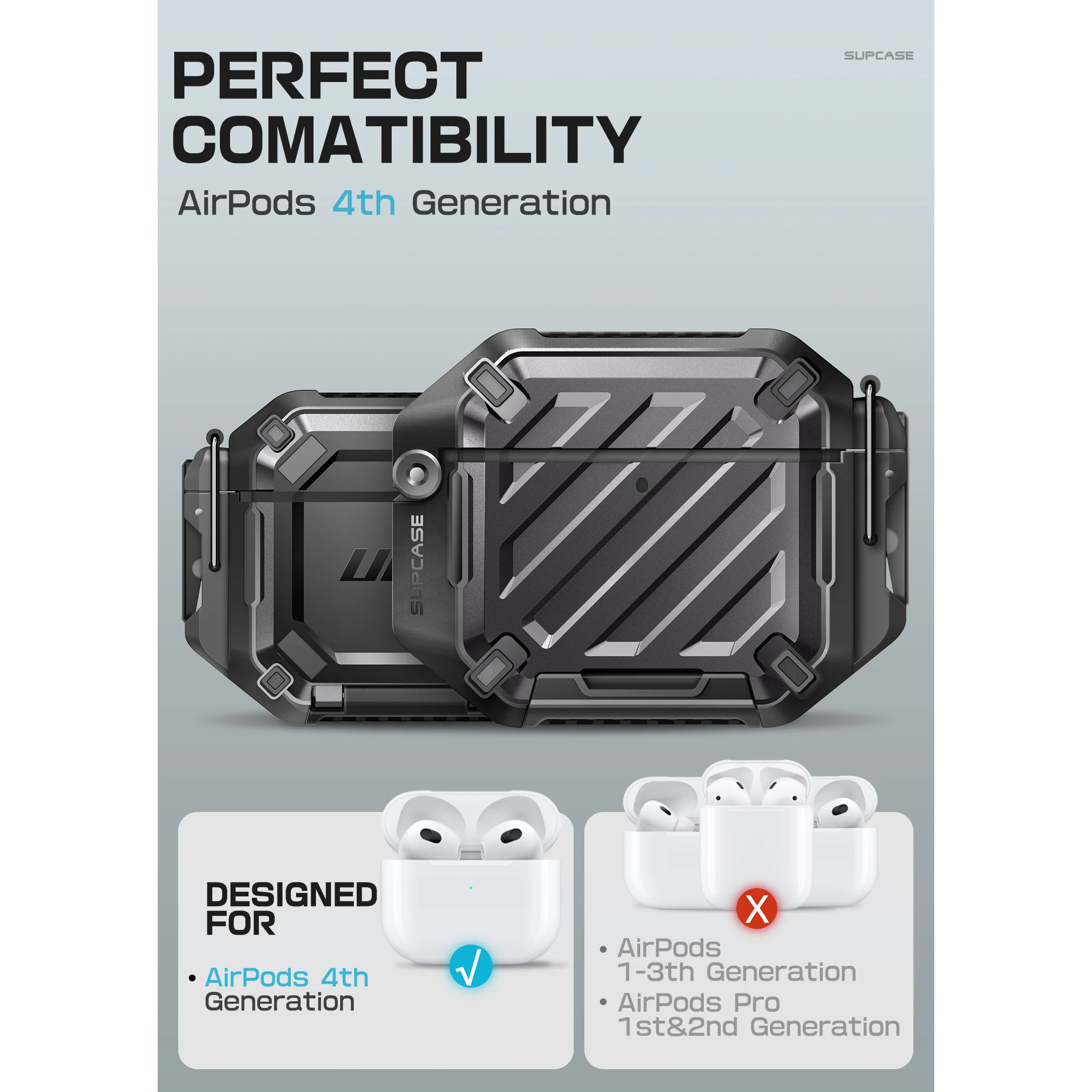 Apple AirPods 4 Unicorn Beetle PRO Rugged Case-Black - Image 3