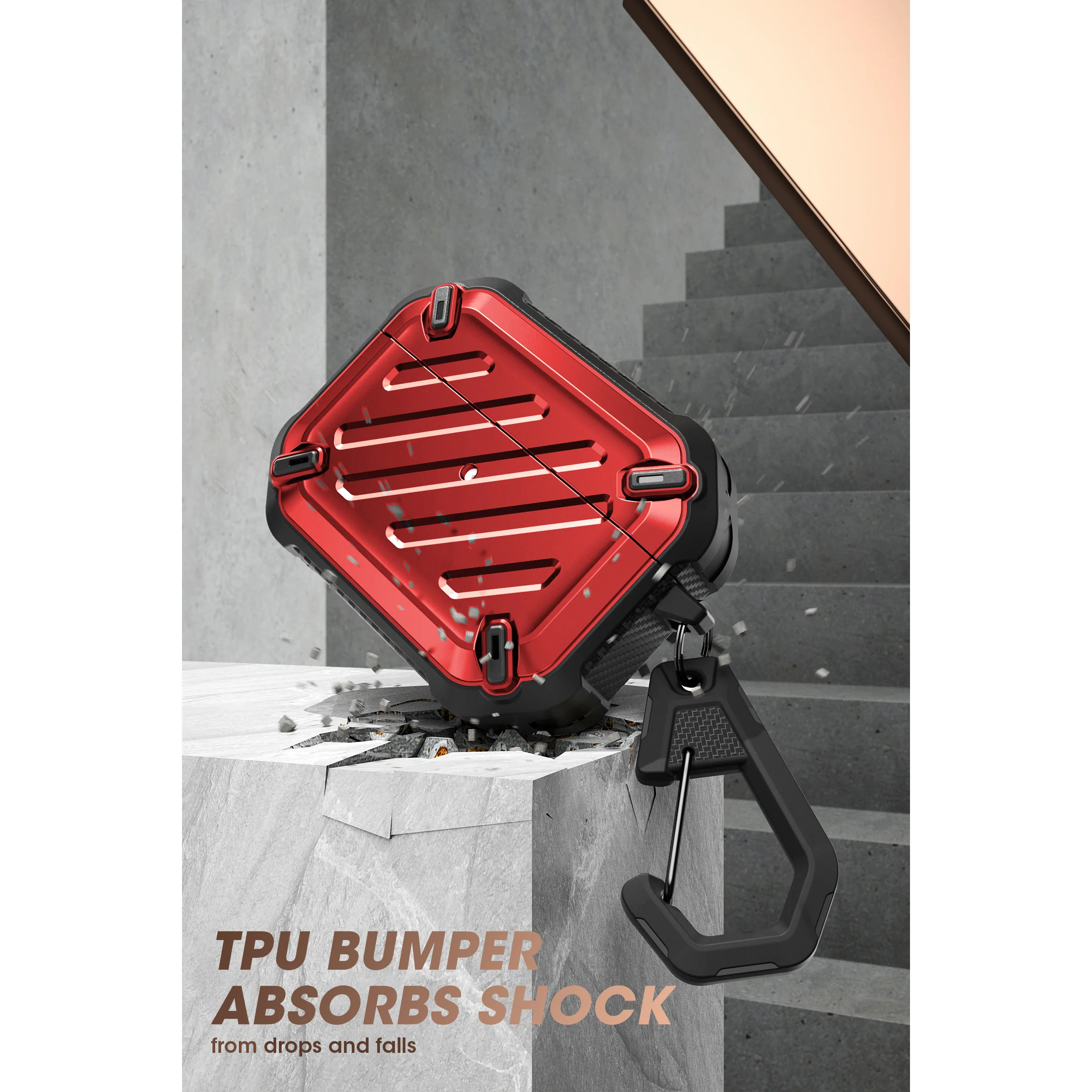 Apple AirPods Pro 2 Unicorn Beetle PRO Rugged Case-Metallic Red - Image 3