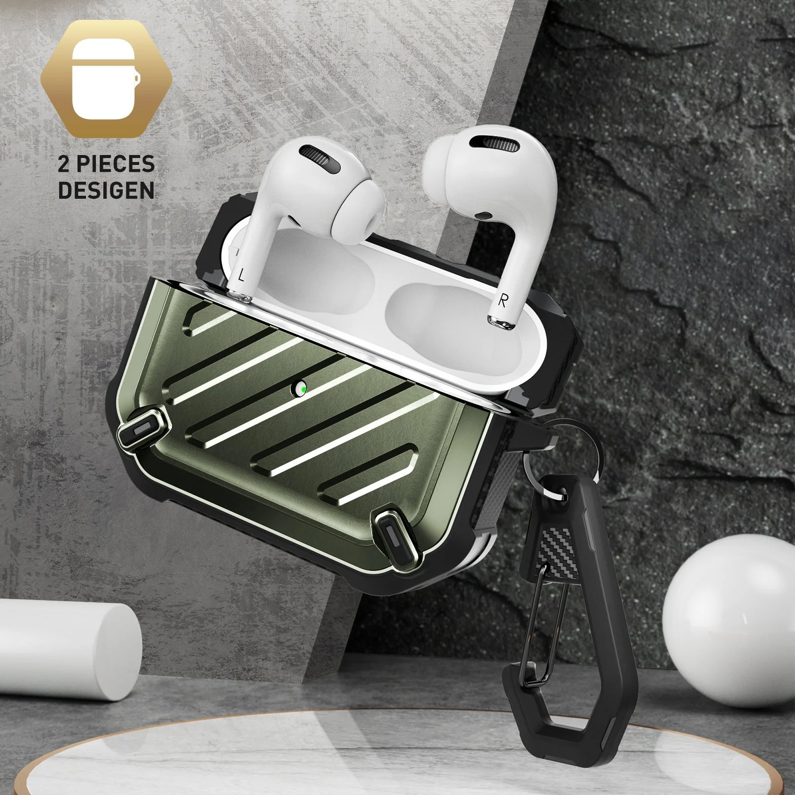 Apple AirPods Pro Unicorn Beetle Pro Rugged Case-Dark Green - Image 3