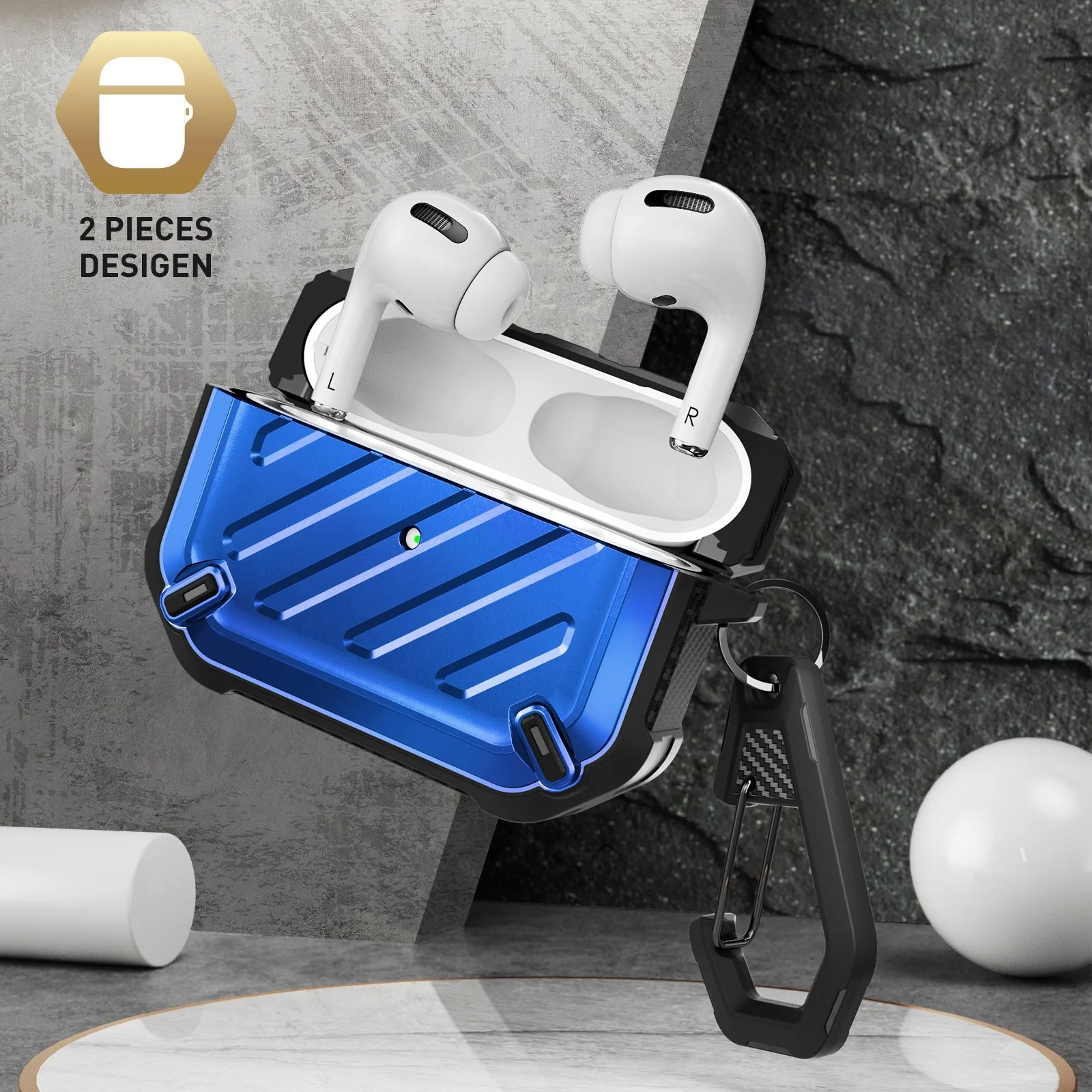 Apple AirPods Pro Unicorn Beetle Pro Rugged Case-Metallic Blue - Image 3