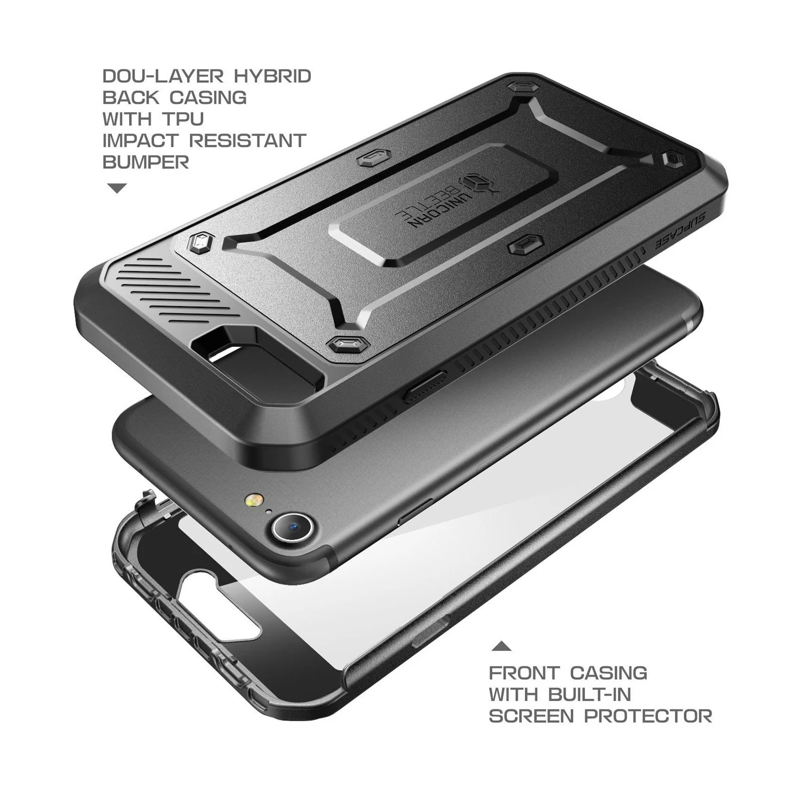 iPhone 7 Plus / 8 Plus Unicorn Beetle Pro Holster Case-Black - Image 5