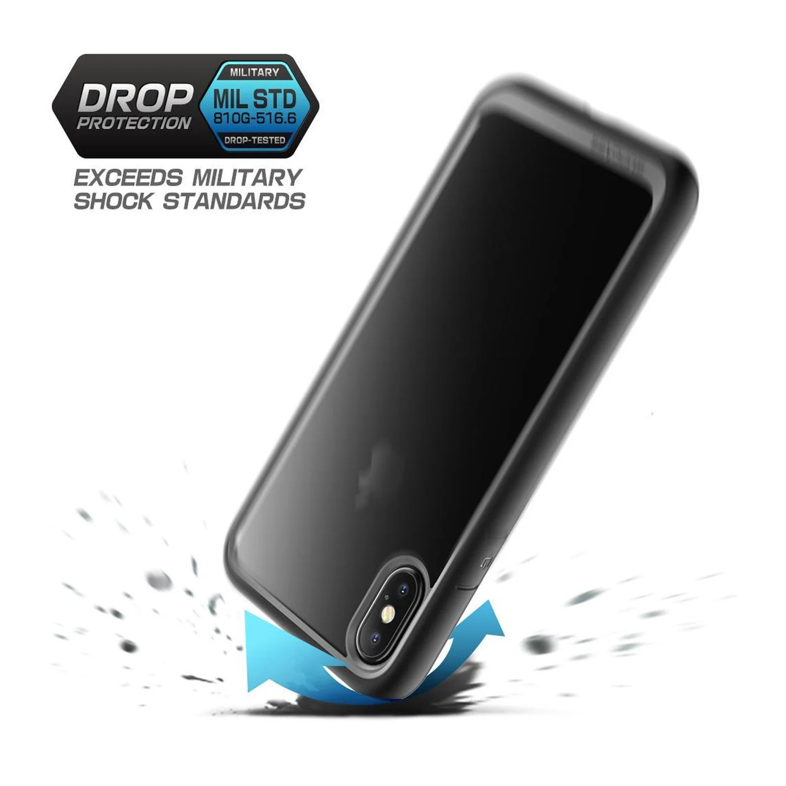 iPhone X / XS Unicorn Beetle Style Slim Clear Case-Black - Image 4