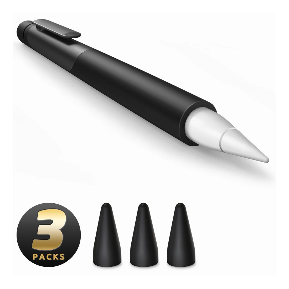 Apple Pencil 1 Silicone Protective Case-Black - Image 3