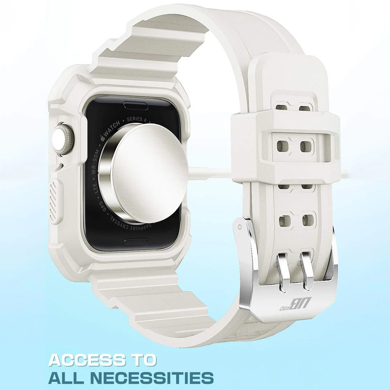 Apple Watch UB Pro Wristband Case (44mm/45mm)-White - Image 4