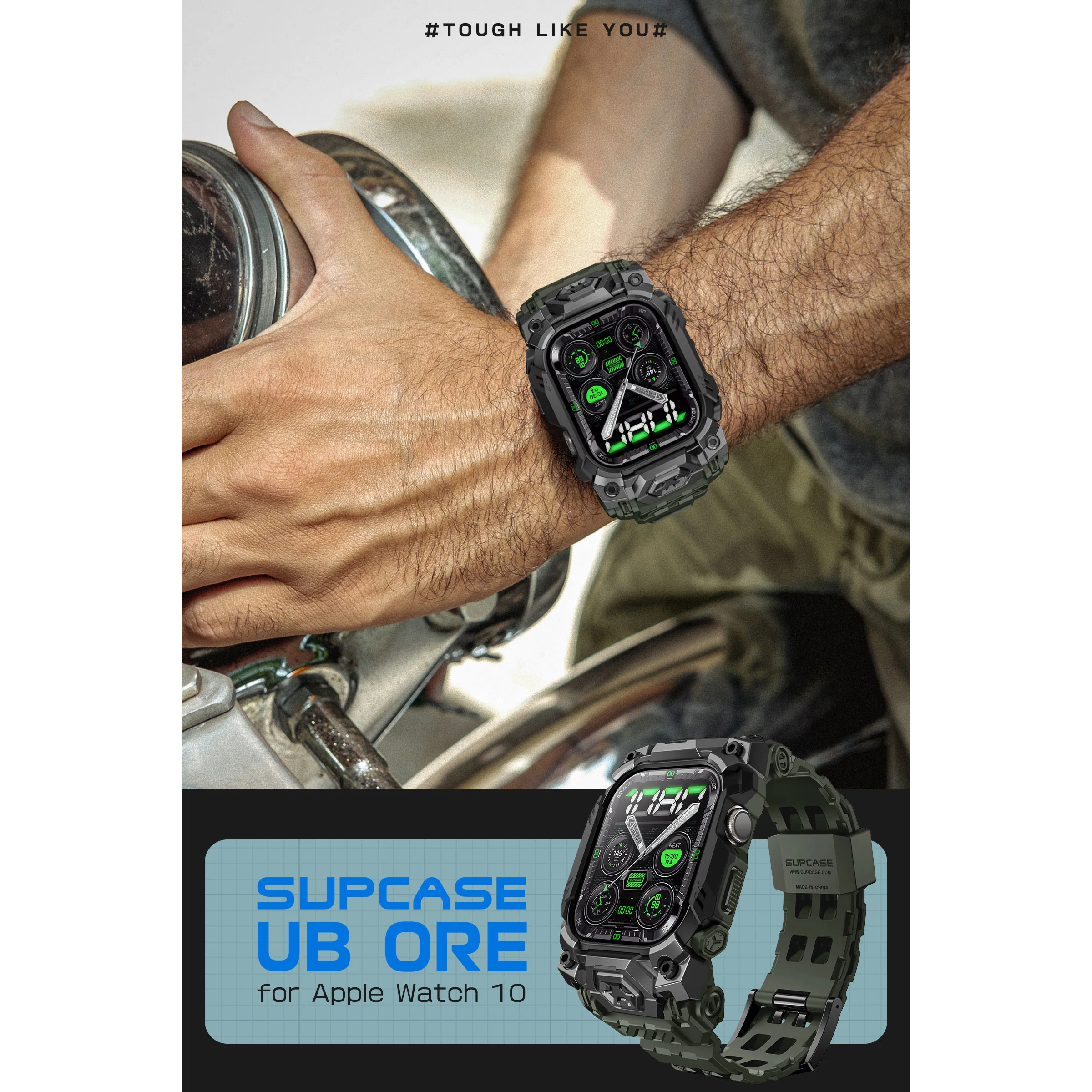Apple Watch UB Ore Wristband Case (46mm)-Dark Green - Image 9