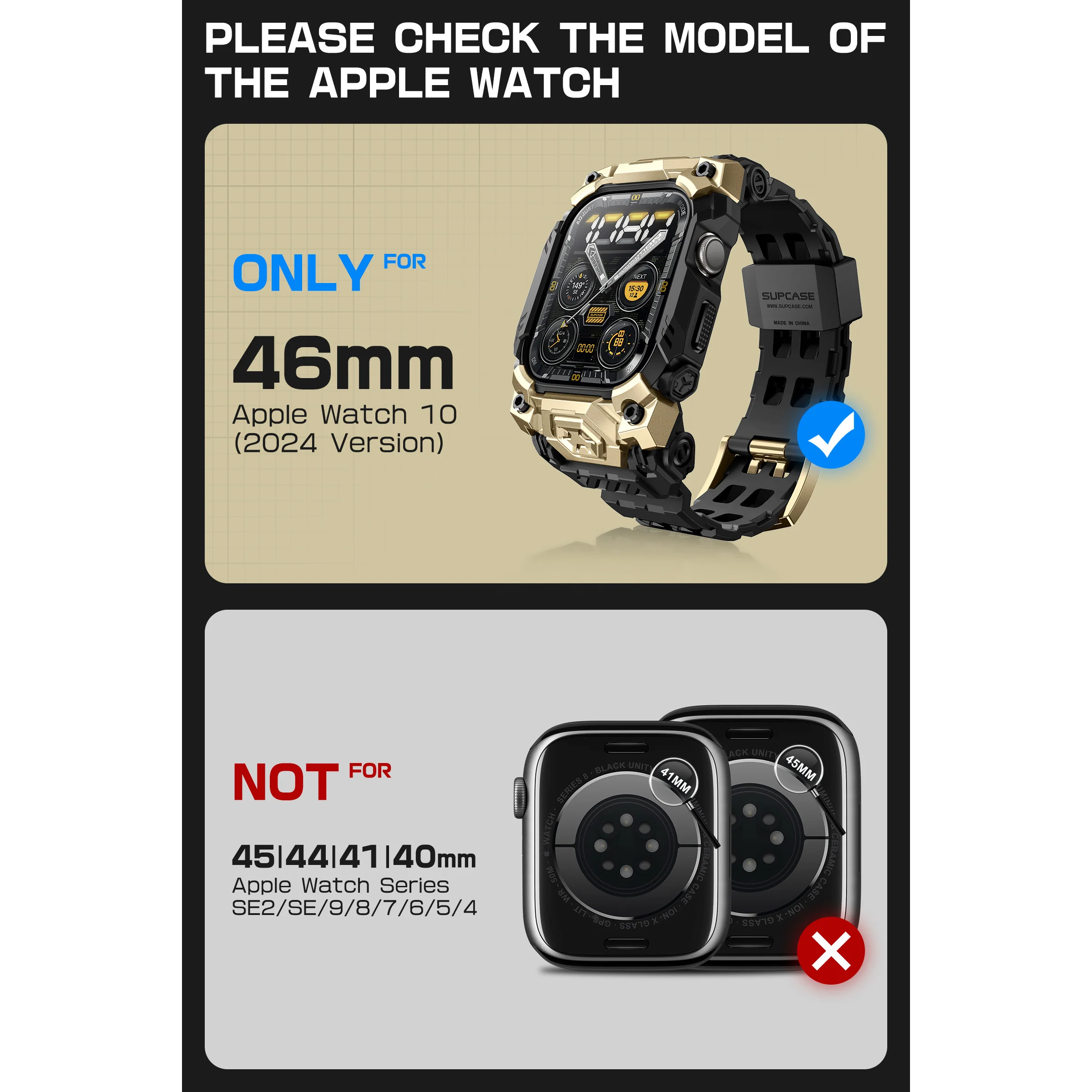 Apple Watch UB Ore Wristband Case (46mm)-Gold - Image 3