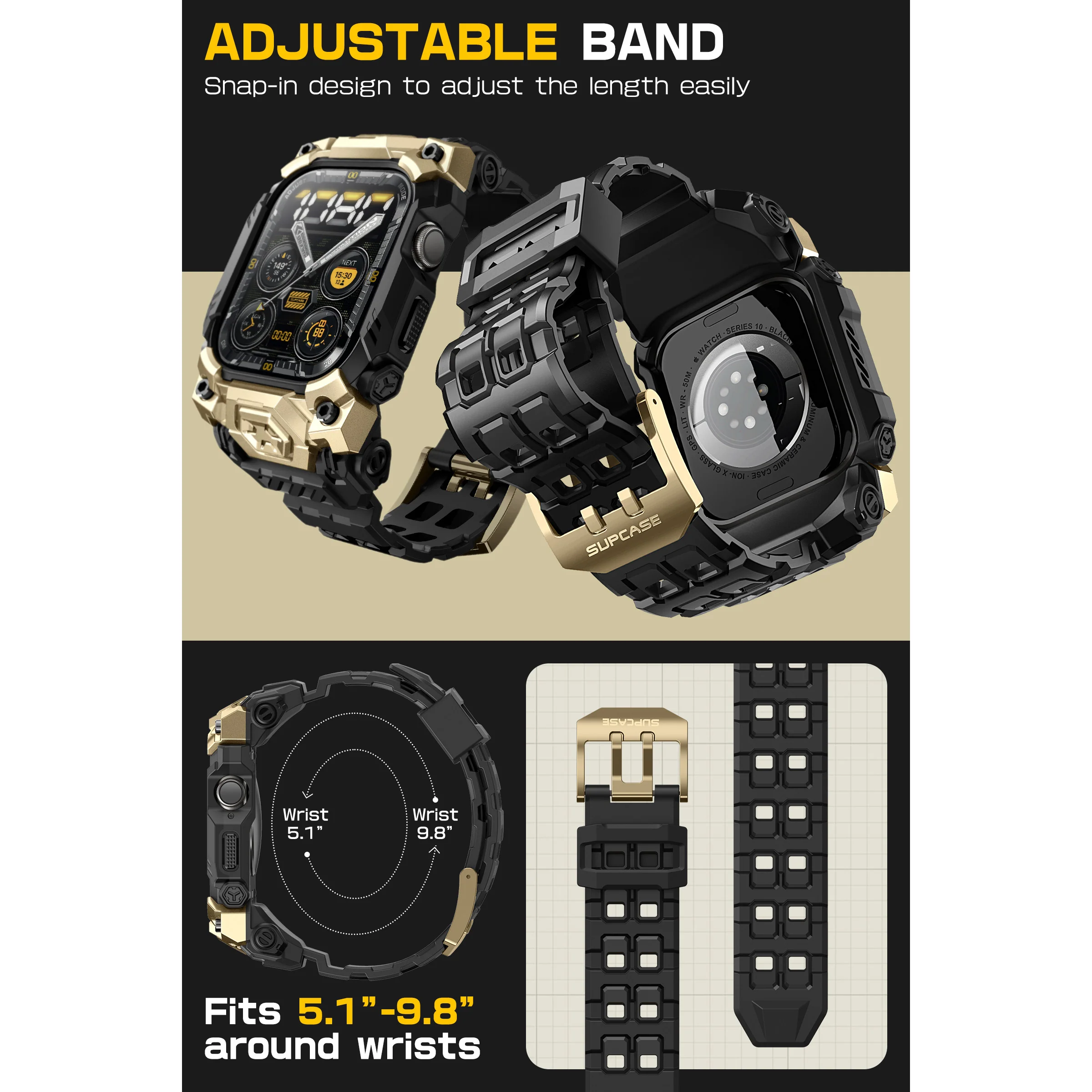Apple Watch UB Ore Wristband Case (46mm)-Gold - Image 8