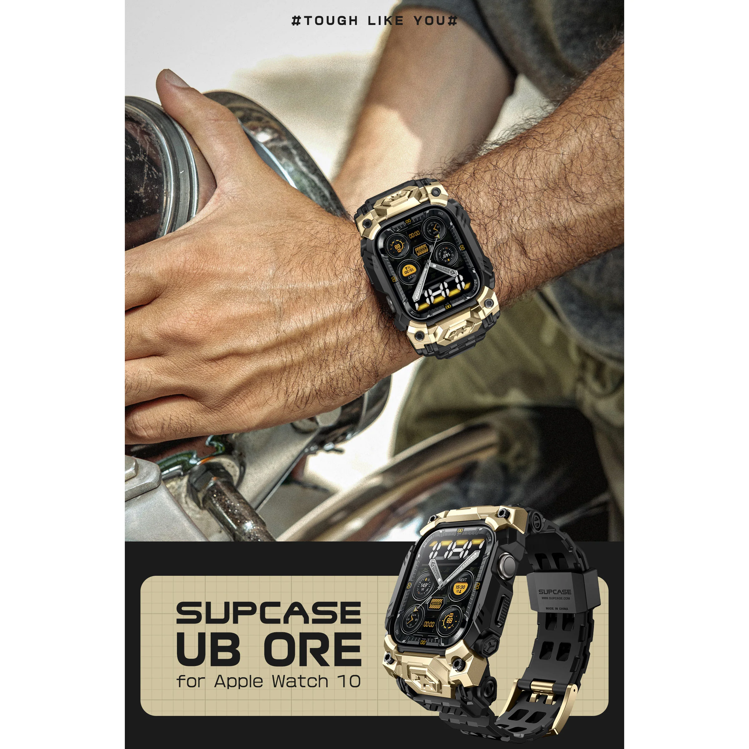 Apple Watch UB Ore Wristband Case (46mm)-Gold - Image 9