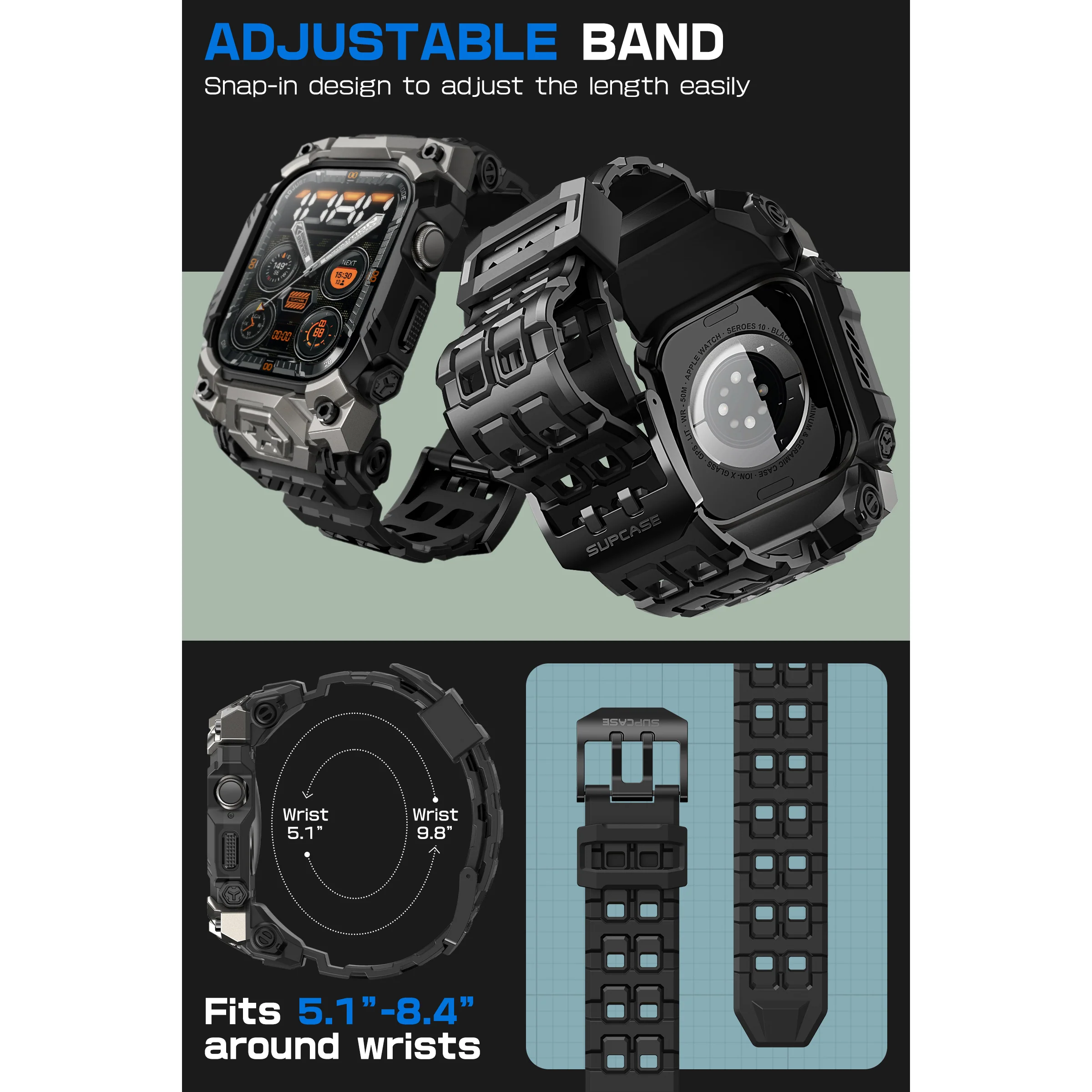 Apple Watch UB Ore Wristband Case (46mm)-Black - Image 9