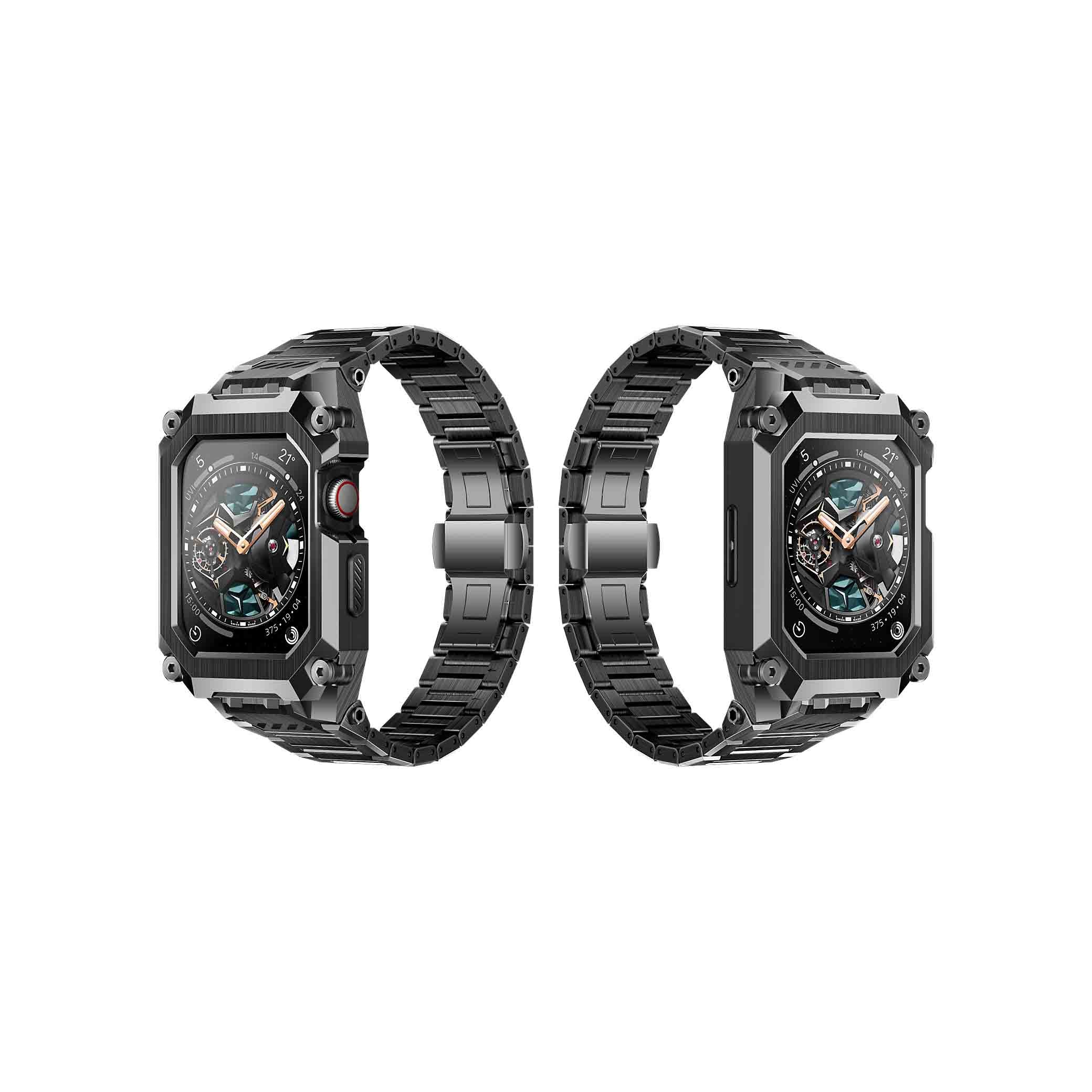 UB Steel Stainless Steel Apple Watchband-Black - Image 13