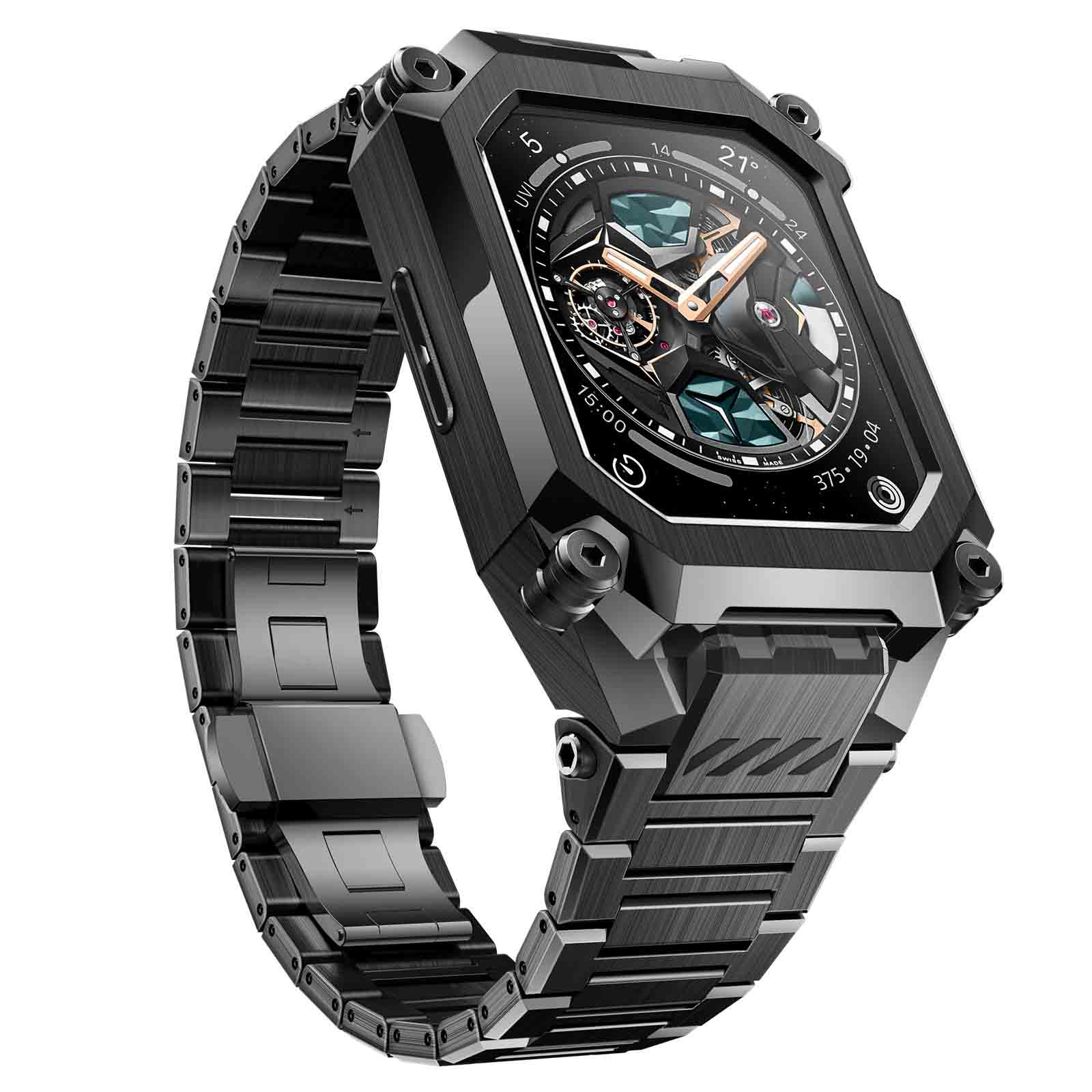 UB Steel Stainless Steel Apple Watchband-Black - Image 6