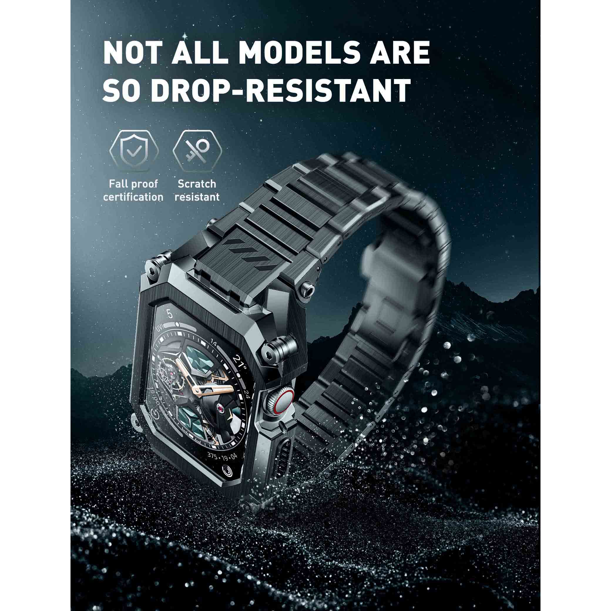 UB Steel Stainless Steel Apple Watchband-Black - Image 9