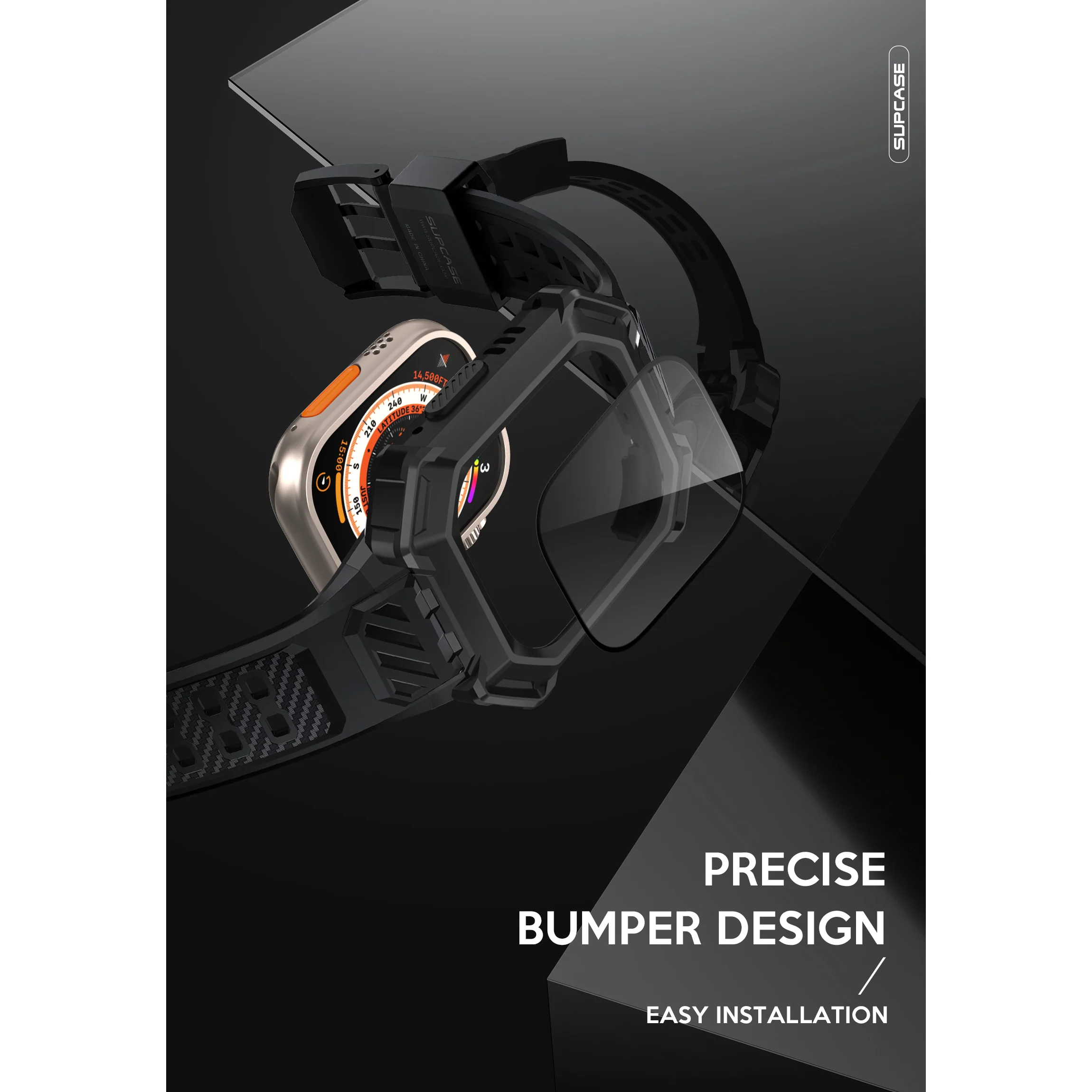 Apple Watch Ultra Unicorn Beetle PRO XT Rugged Metal Watch Band Case (49mm)-Black - Image 4