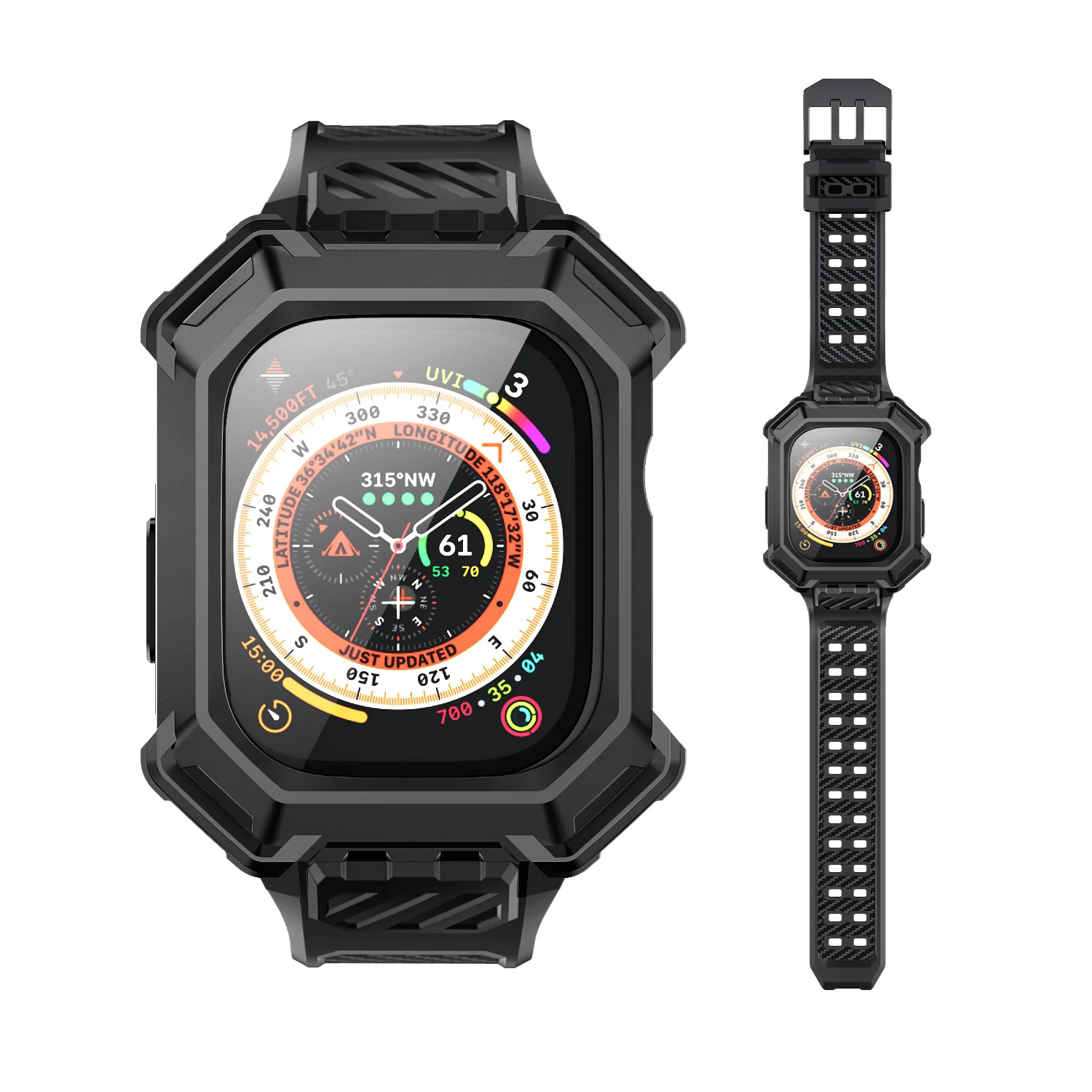 Apple Watch Ultra Unicorn Beetle PRO XT Rugged Metal Watch Band Case (49mm)-Black - Image 7