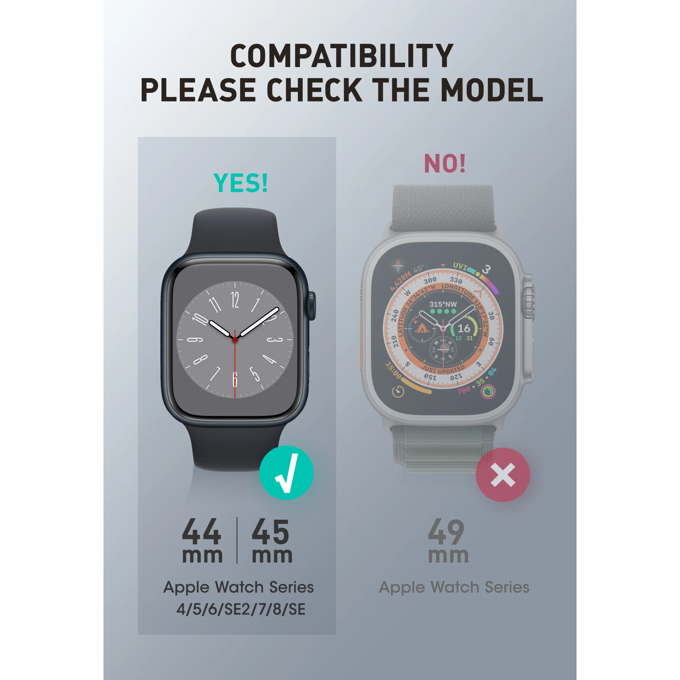 Apple Watch Unicorn Beetle PRO XT Rugged Metal Watch Band Case (44mm/45mm)-Gun Metal - Image 10