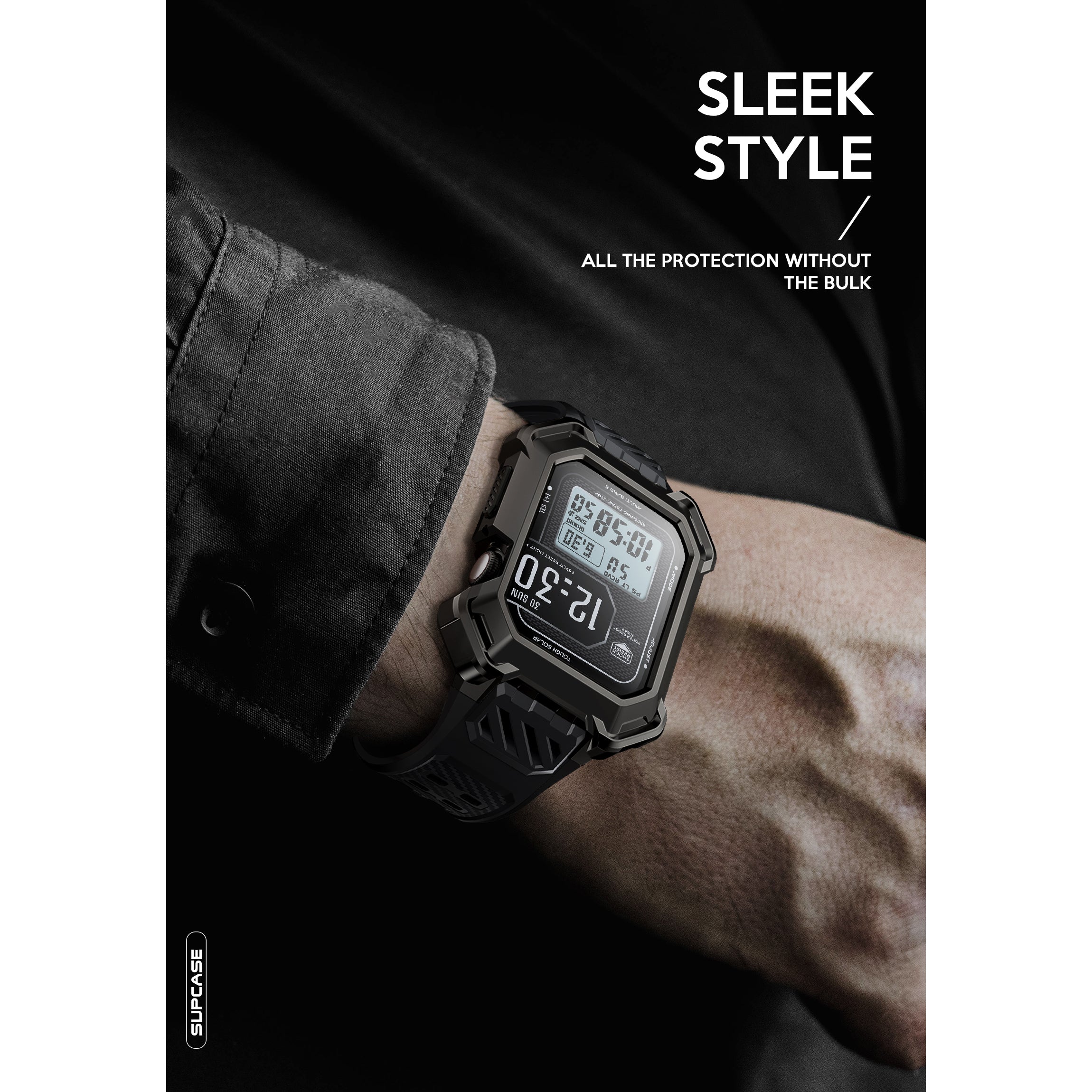 Apple Watch Unicorn Beetle PRO XT Rugged Metal Watch Band Case (44mm/45mm)-Gun Metal - Image 7