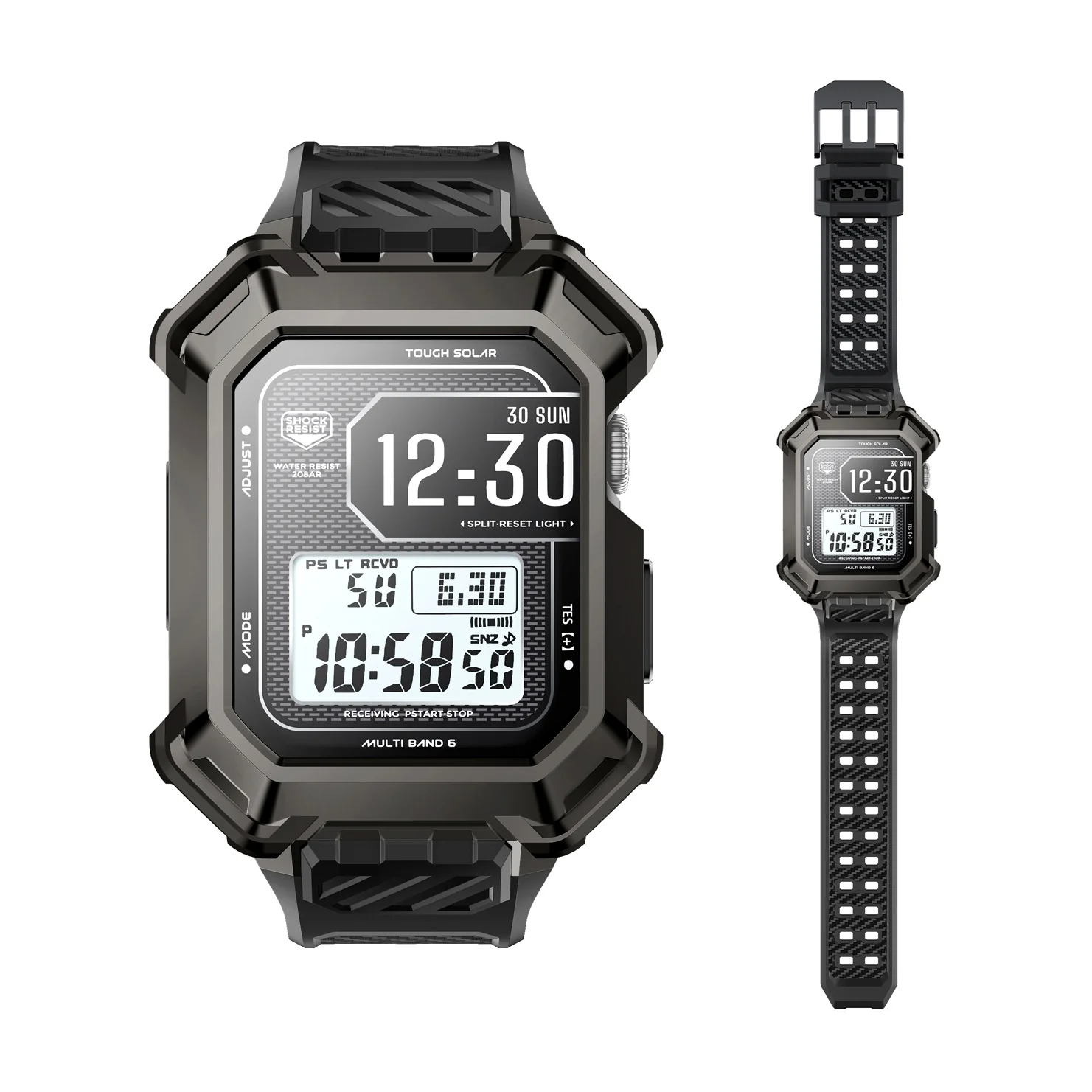 Apple Watch Unicorn Beetle PRO XT Rugged Metal Watch Band Case (44mm/45mm)-Gun Metal - Image 9