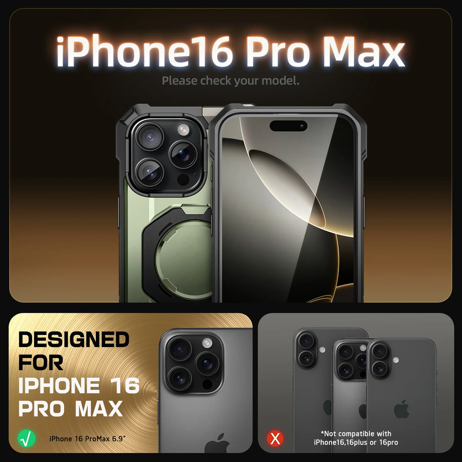 Bundle Sale - iPhone 16 Pro Max UB GRIP Series & MagFlip Wallet with Stand - Image 39