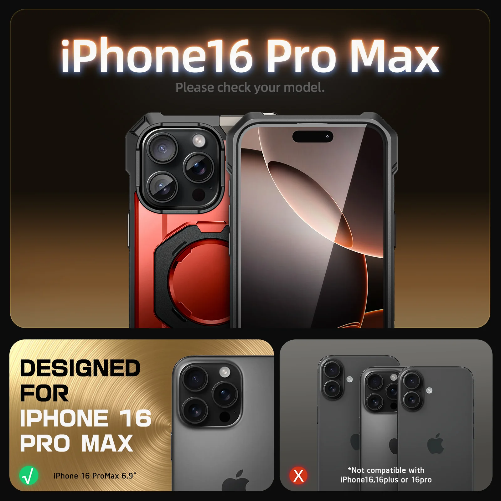 Bundle Sale - iPhone 16 Pro Max UB GRIP Series & MagFlip Wallet with Stand - Image 60
