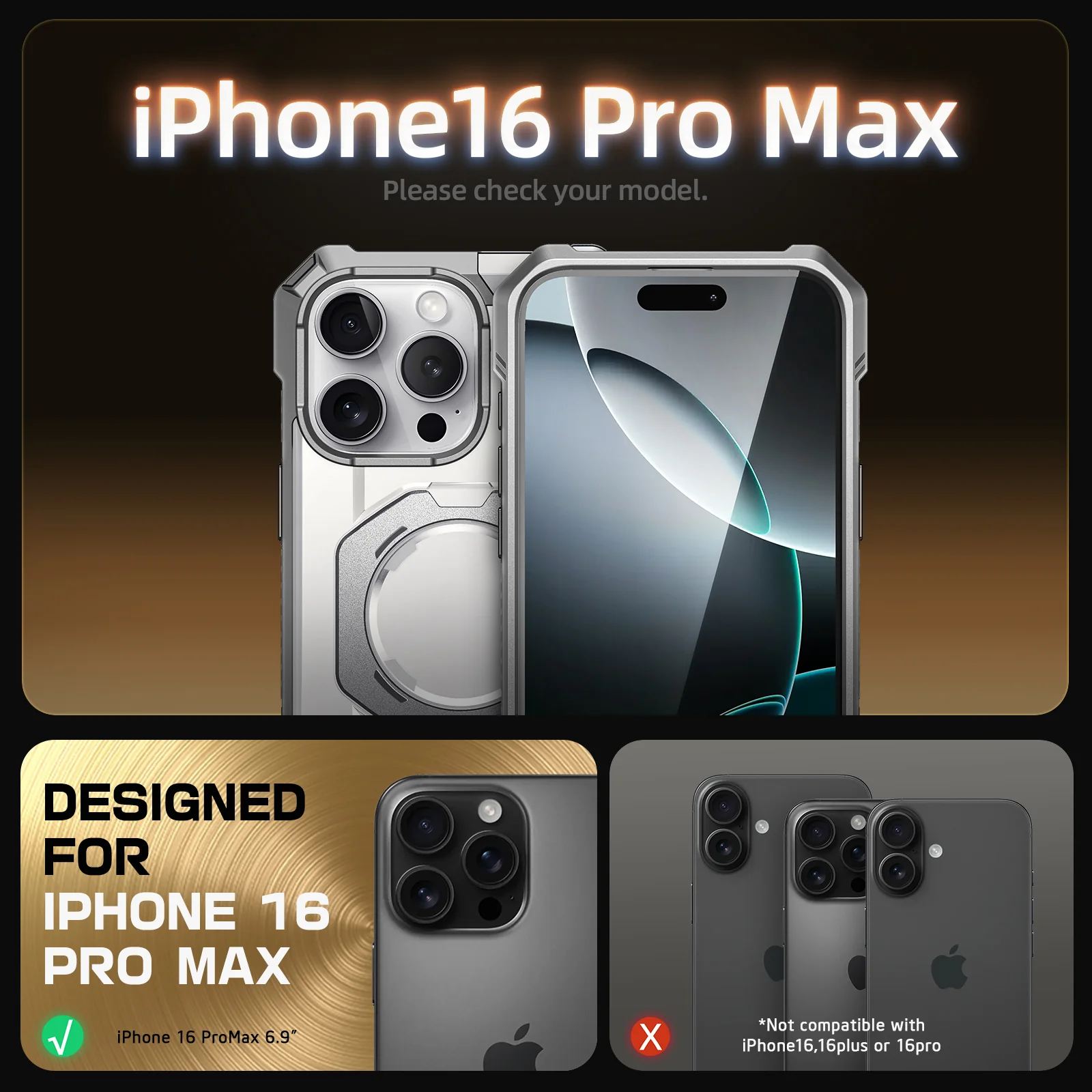 Bundle Sale - iPhone 16 Pro Max UB GRIP Series & MagFlip Wallet with Stand - Image 71