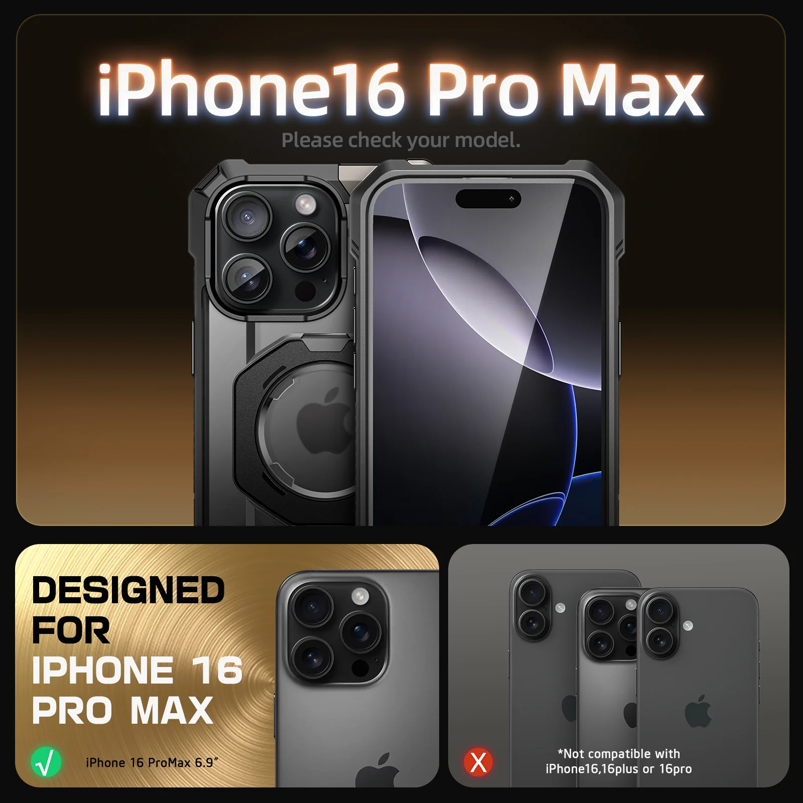 Bundle Sale - iPhone 16 Pro Max UB GRIP Series & MagFlip Wallet with Stand - Image 8