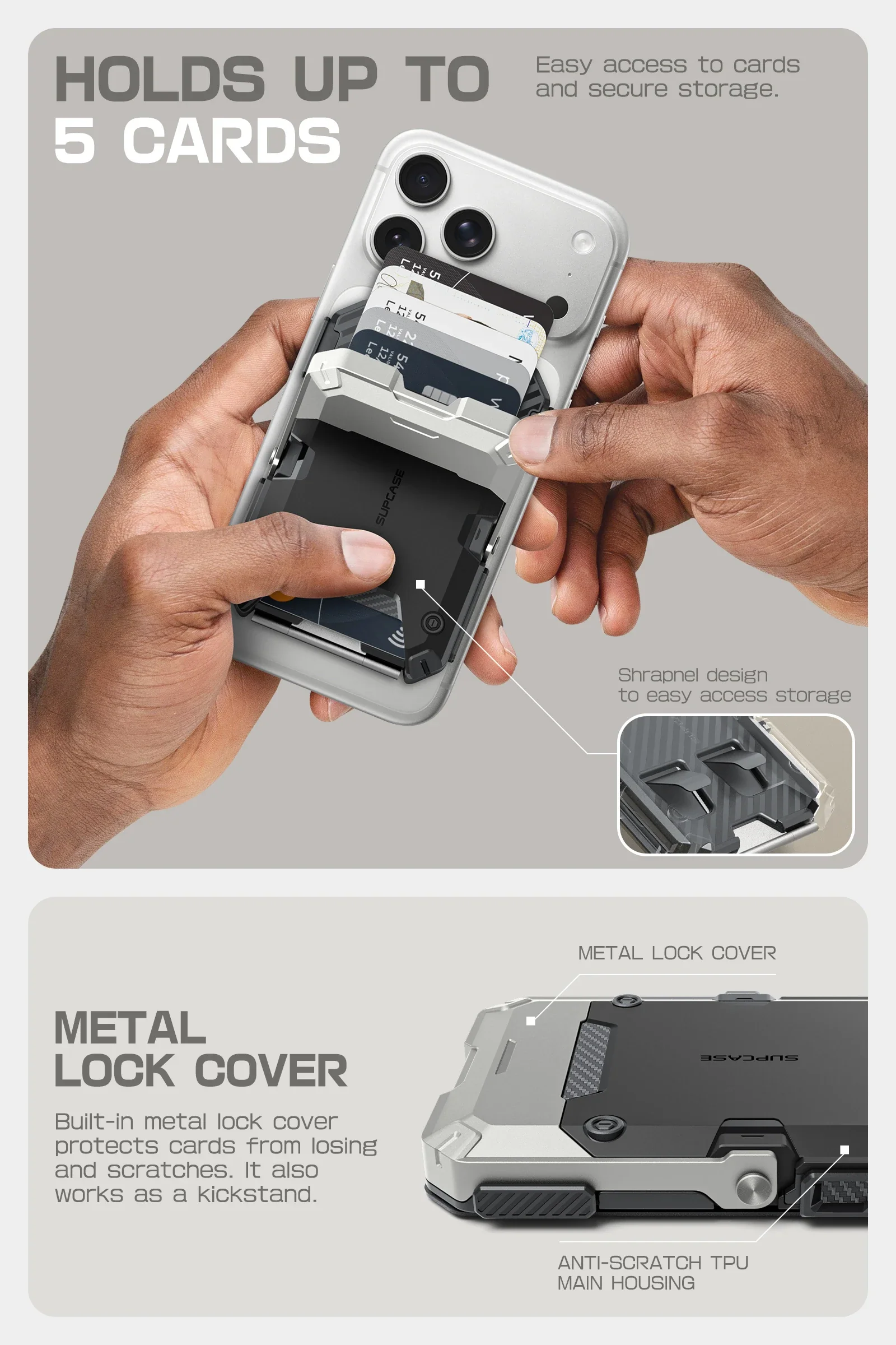 MagFlip Magnetic Wallet with Stand-Silver - Image 7