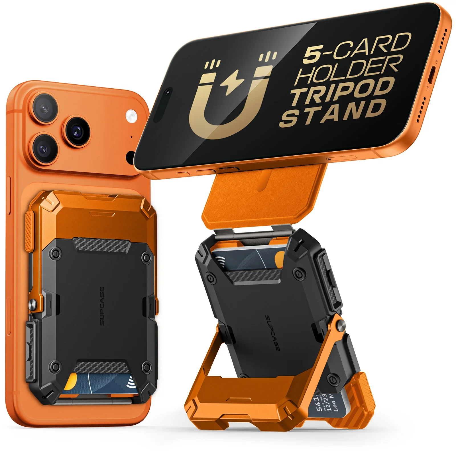 MagFlip Magnetic Wallet with Stand-Coral - Image 3