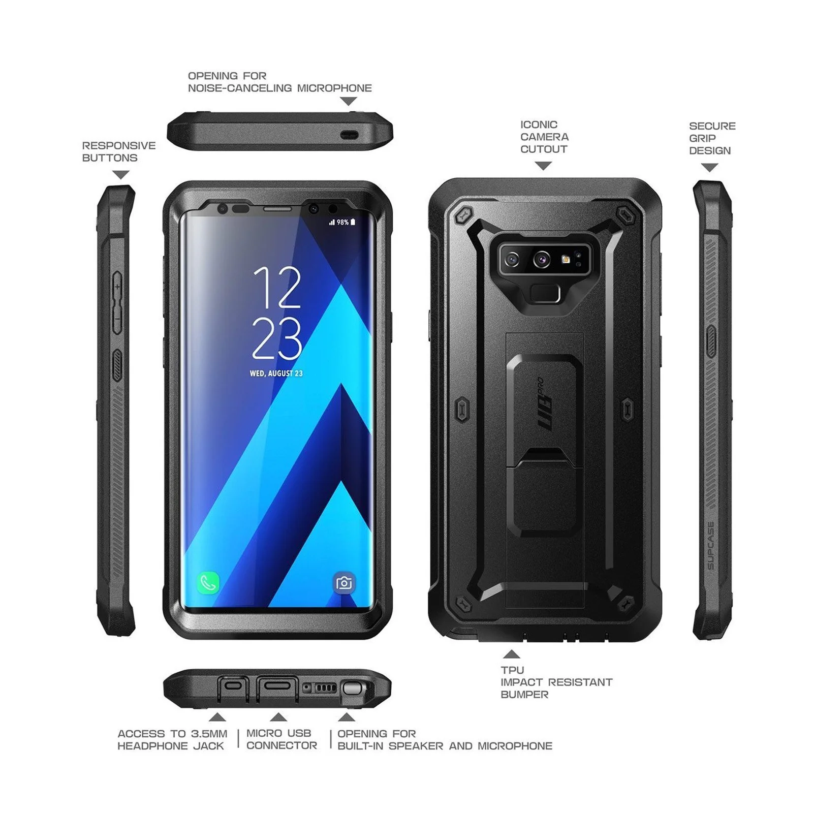 Galaxy Note9 Unicorn Beetle Pro Rugged Holster Case-Black - Image 6