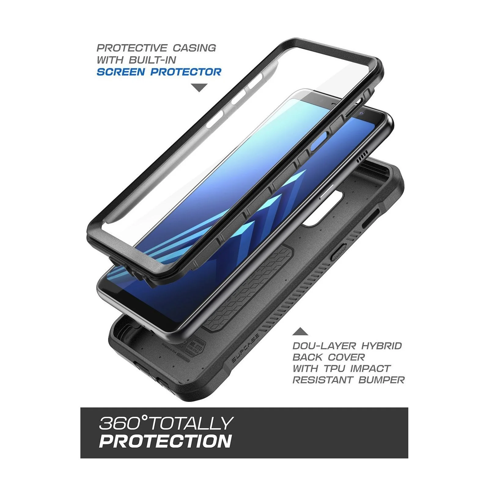 Galaxy A8 Plus Unicorn Beetle Pro Rugged Case-Black - Image 4