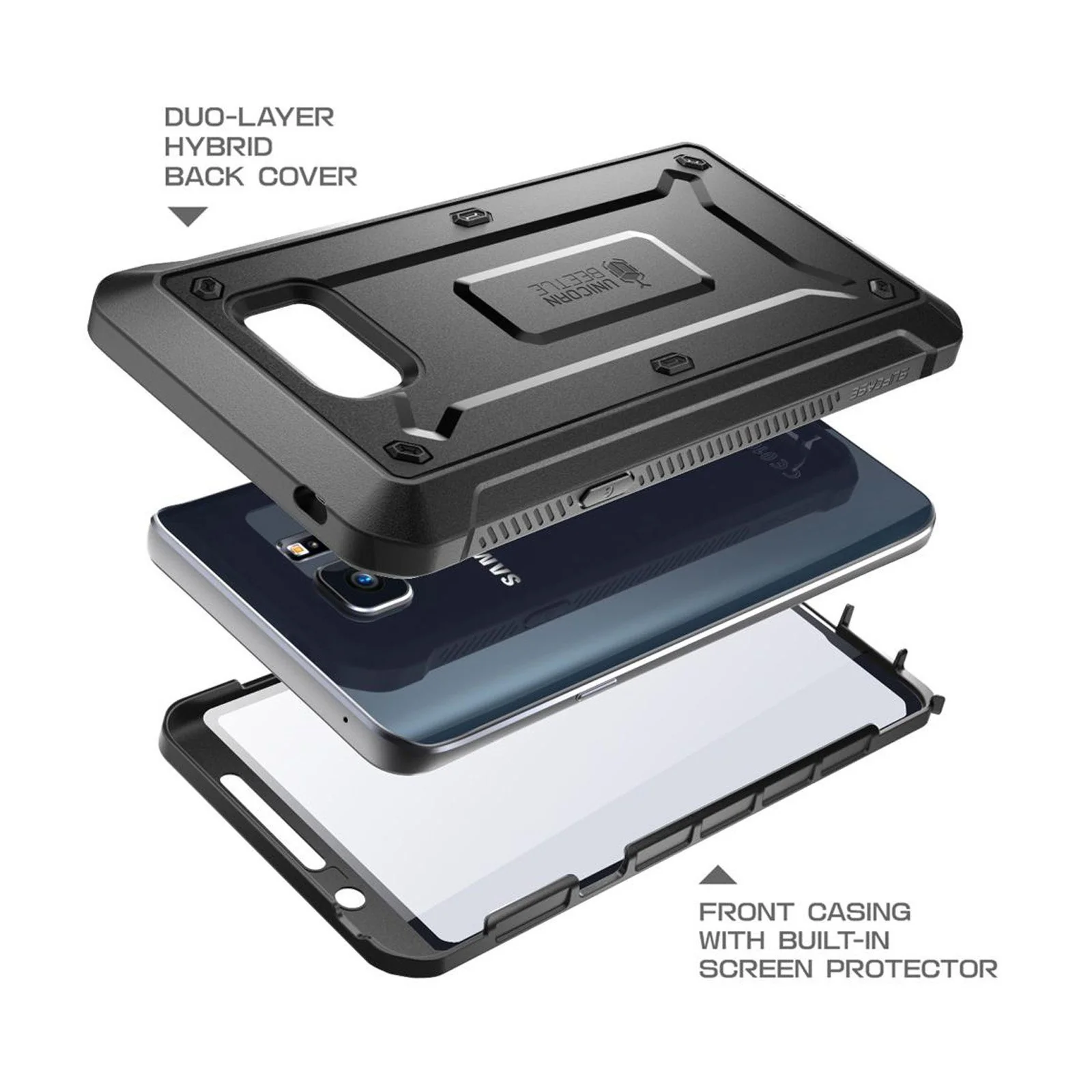 Galaxy Note5 Unicorn Beetle Pro Full Body Rugged Holster Case with Screen Protector-Black - Image 5