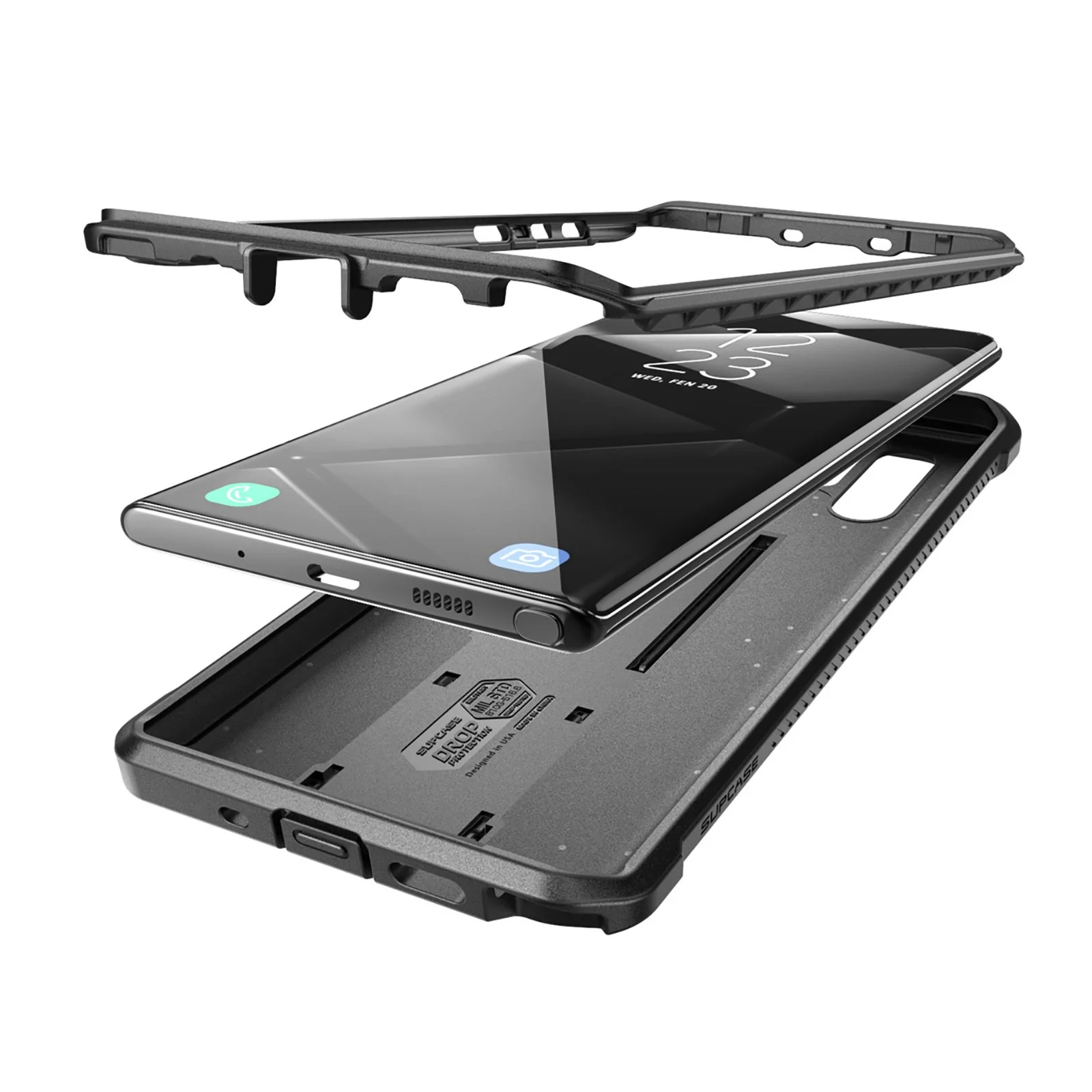 Galaxy Note10 Plus / Note10 Plus 5G Unicorn Beetle Pro Full-Body Rugged Case-Black - Image 3
