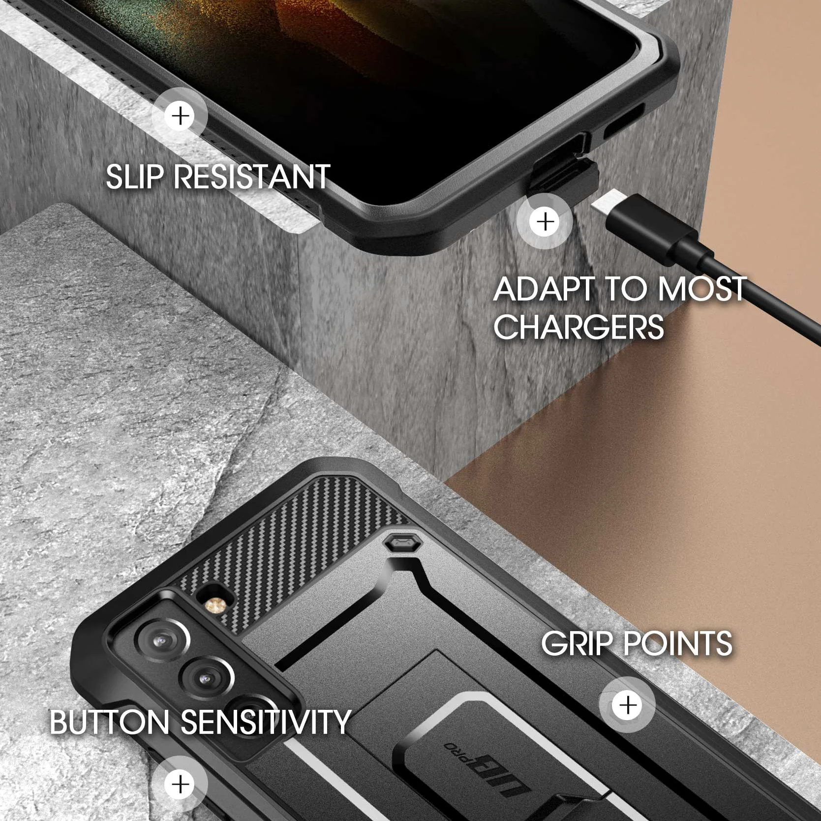 Galaxy S21 Plus Unicorn Beetle Pro Rugged Case-Black - Image 7