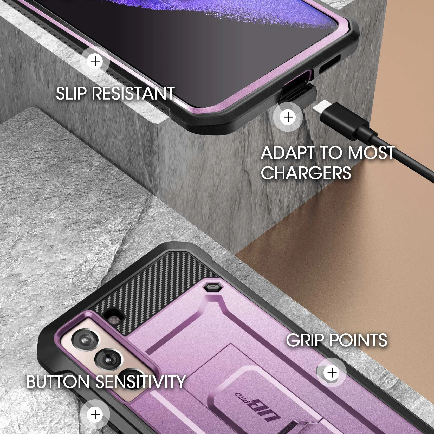 Galaxy S21 Plus Unicorn Beetle Pro Rugged Case-Metallic Purple - Image 7