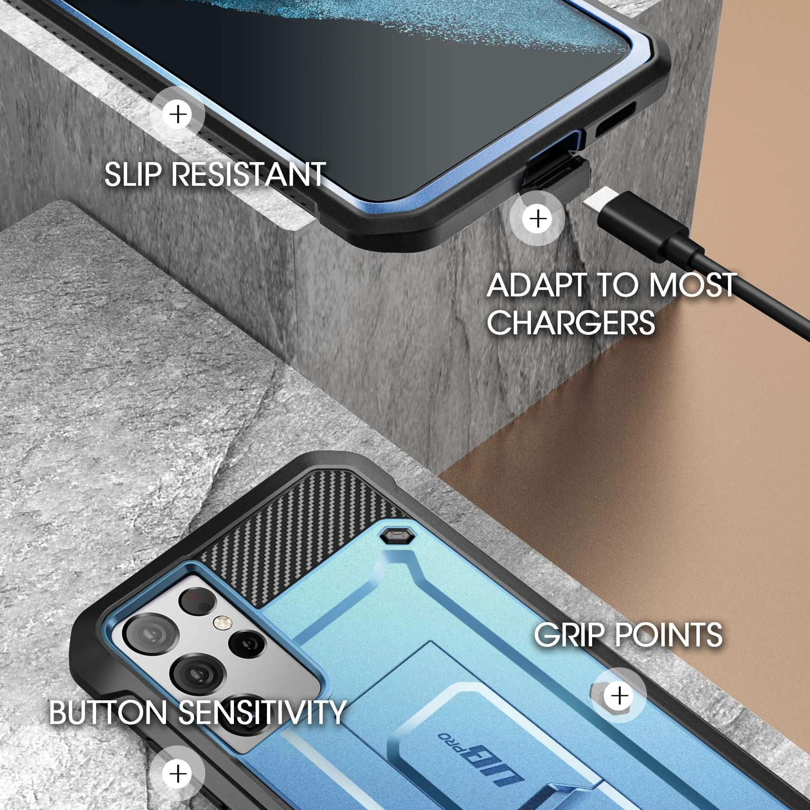 Galaxy S21 Ultra Unicorn Beetle Pro Rugged Case-Metallic Blue - Image 7