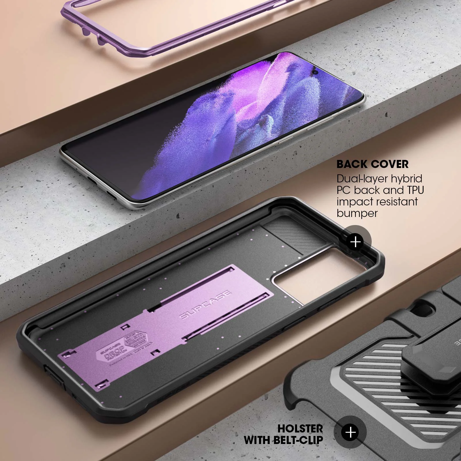 Galaxy S21 Ultra Unicorn Beetle Pro Rugged Case-Metallic Purple - Image 5