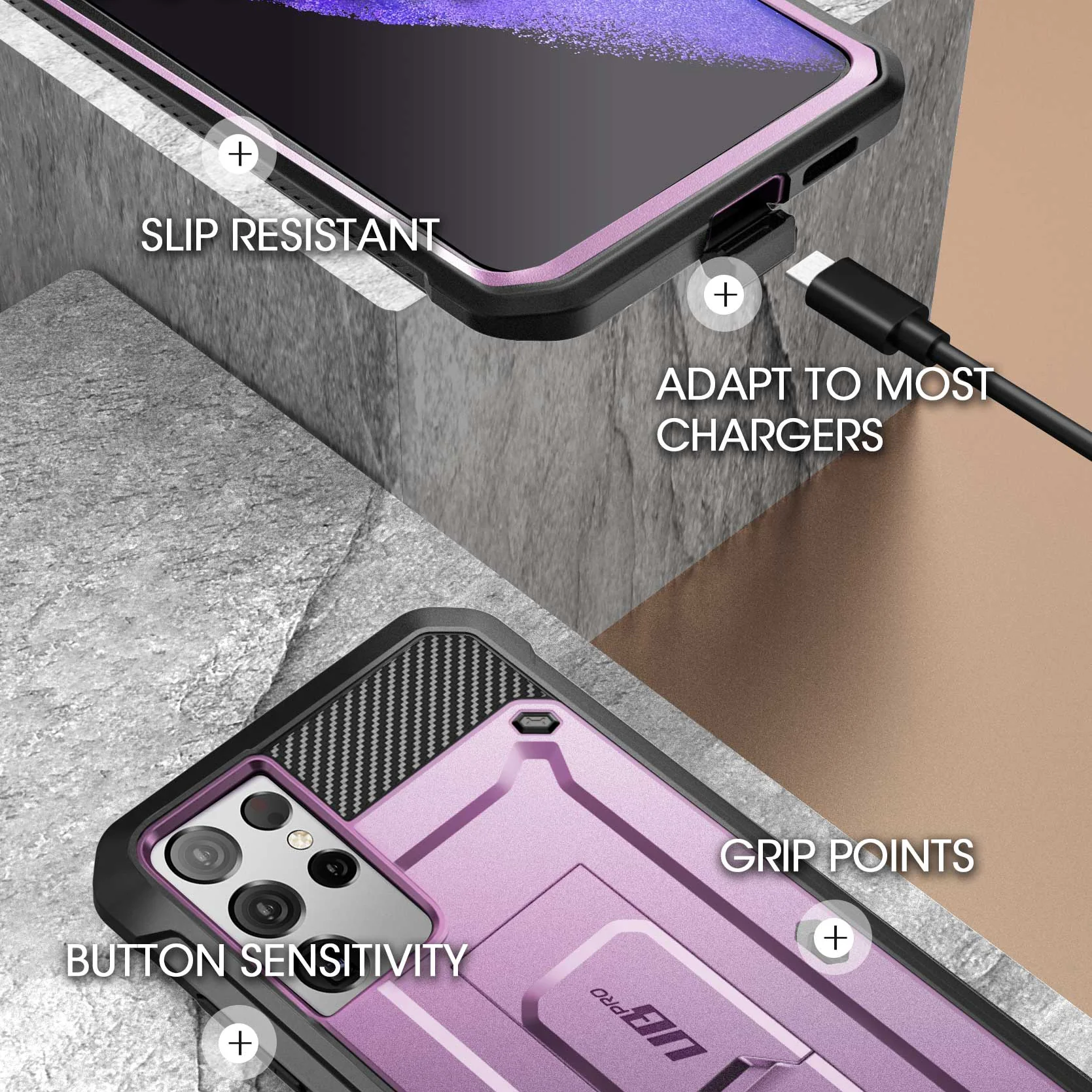 Galaxy S21 Ultra Unicorn Beetle Pro Rugged Case-Metallic Purple - Image 7