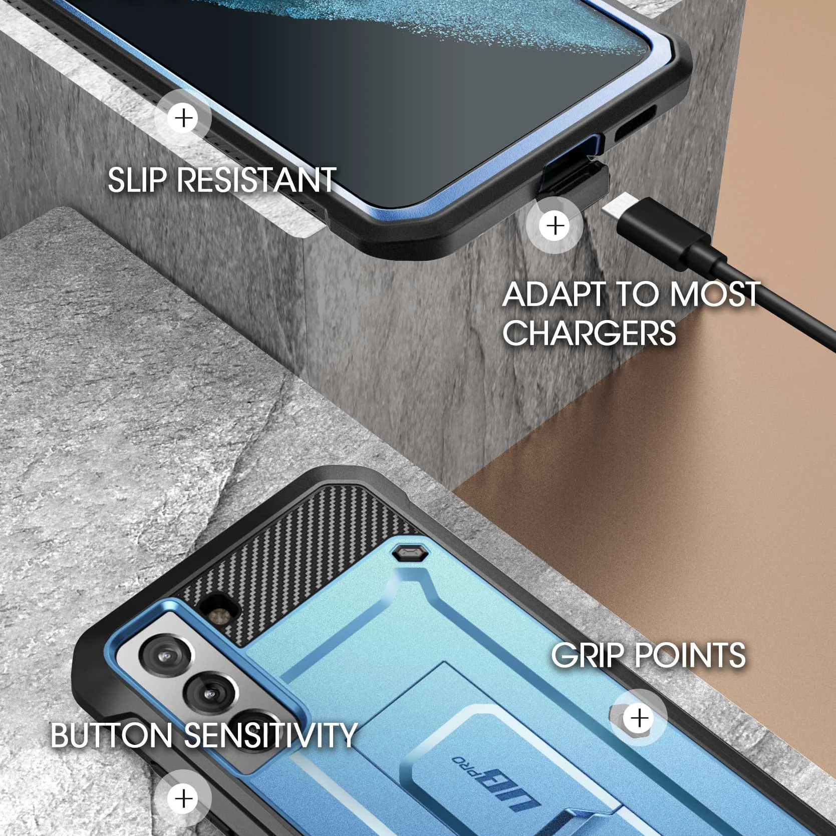 Galaxy S21 Unicorn Beetle Pro Rugged Case-Metallic Blue - Image 6