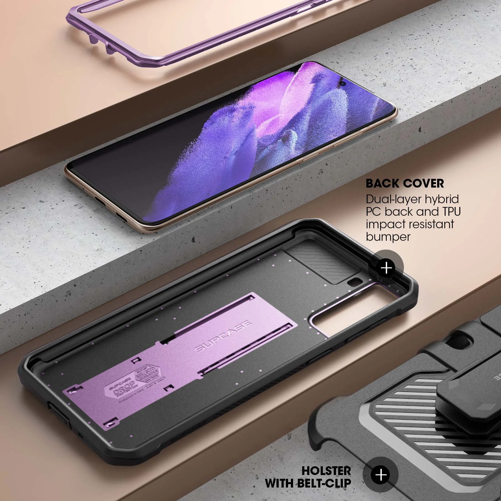 Galaxy S21 Unicorn Beetle Pro Rugged Case-Metallic Purple - Image 5