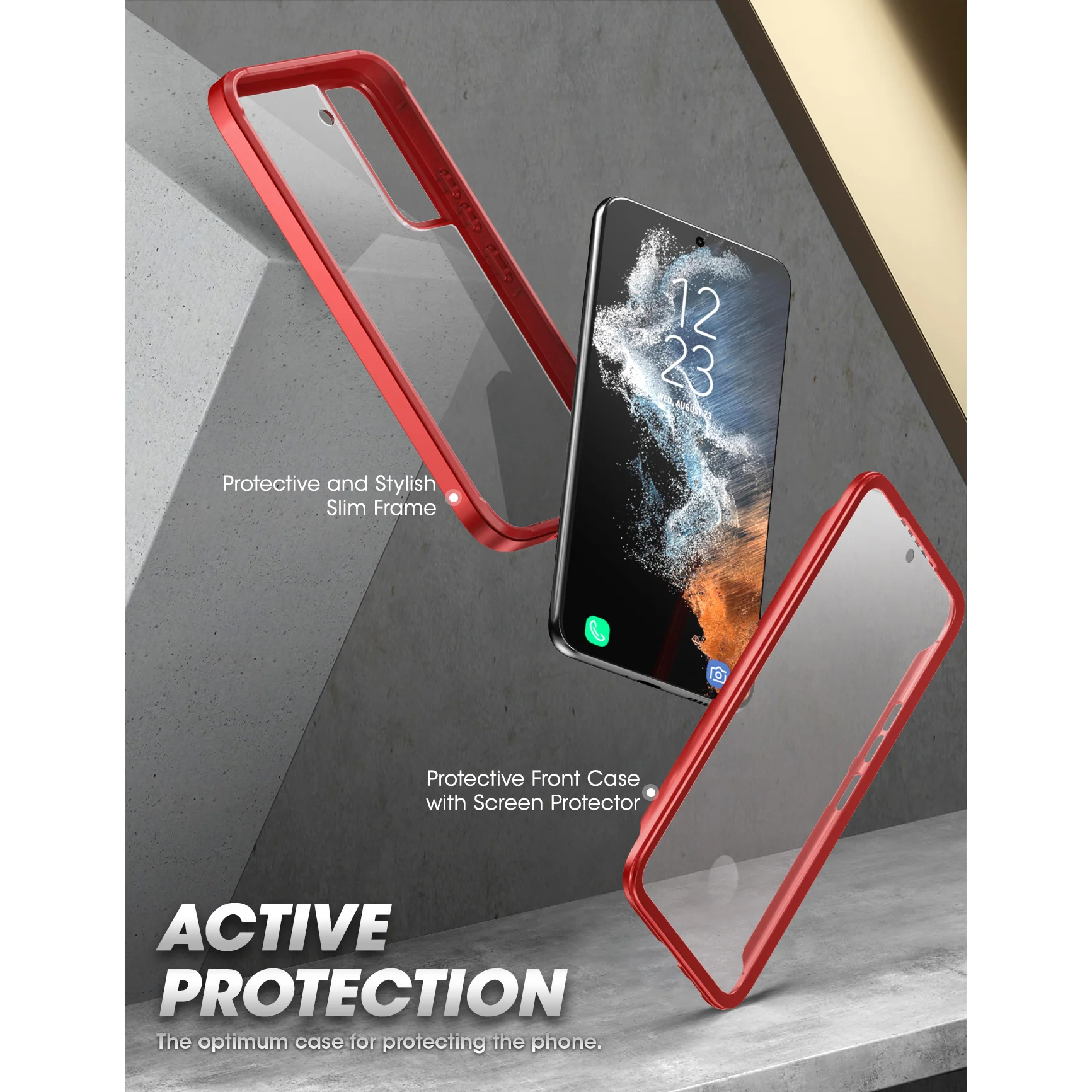Galaxy S22 Plus Unicorn Beetle EDGE XT Bumper Case-Metallic Red - Image 3