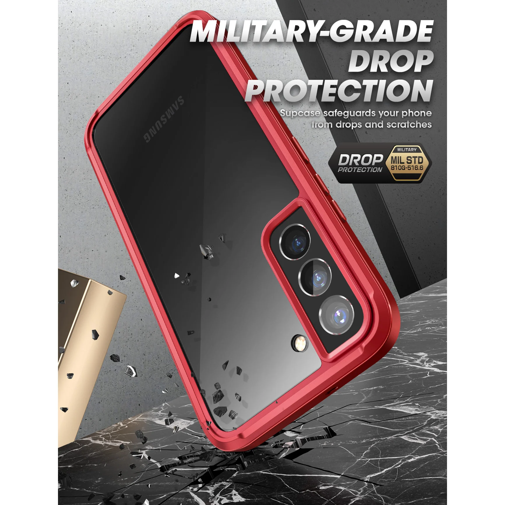 Galaxy S22 Plus Unicorn Beetle EDGE XT Bumper Case-Metallic Red - Image 5