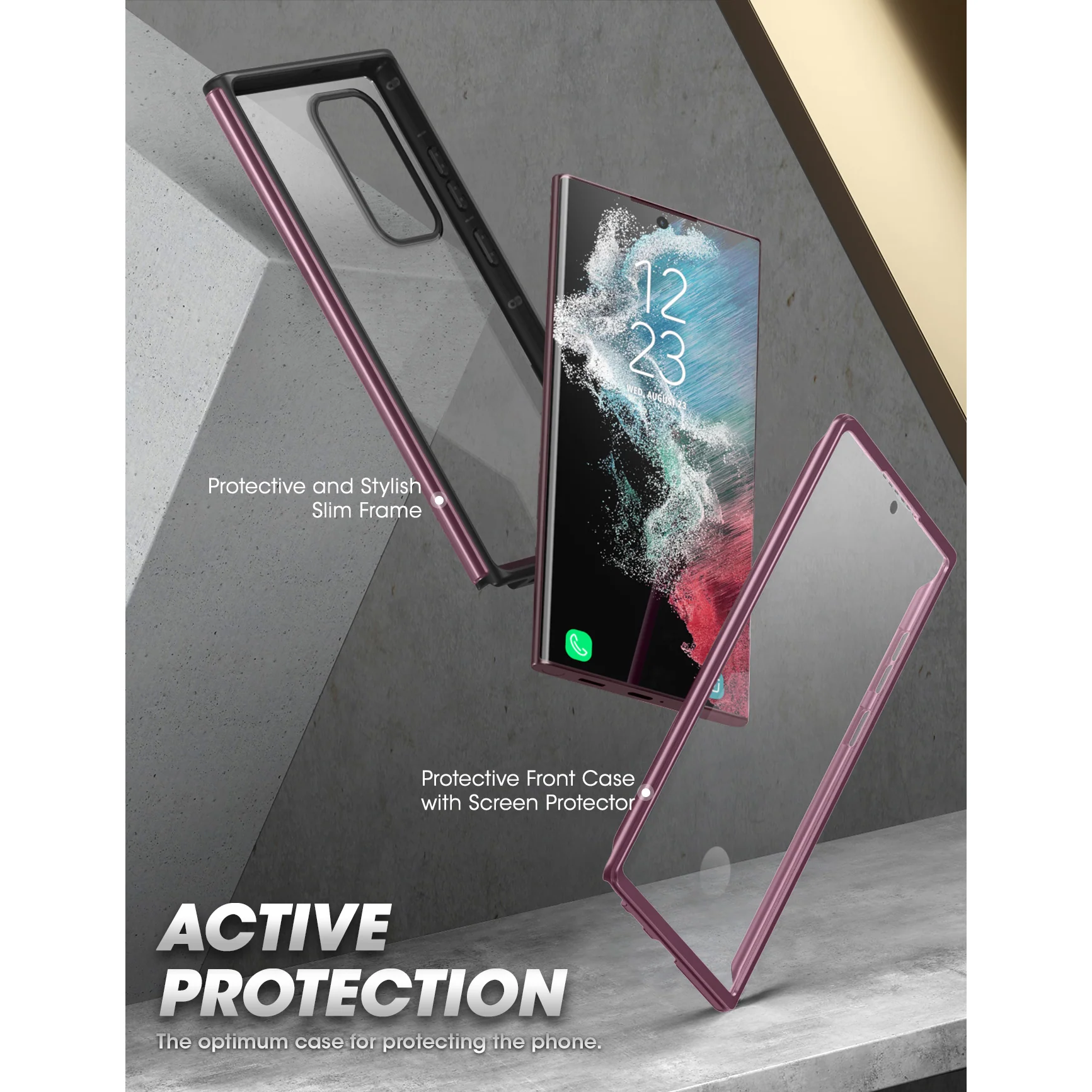 Galaxy S22 Ultra Unicorn Beetle EDGE XT Bumper Case-Burgundy - Image 3