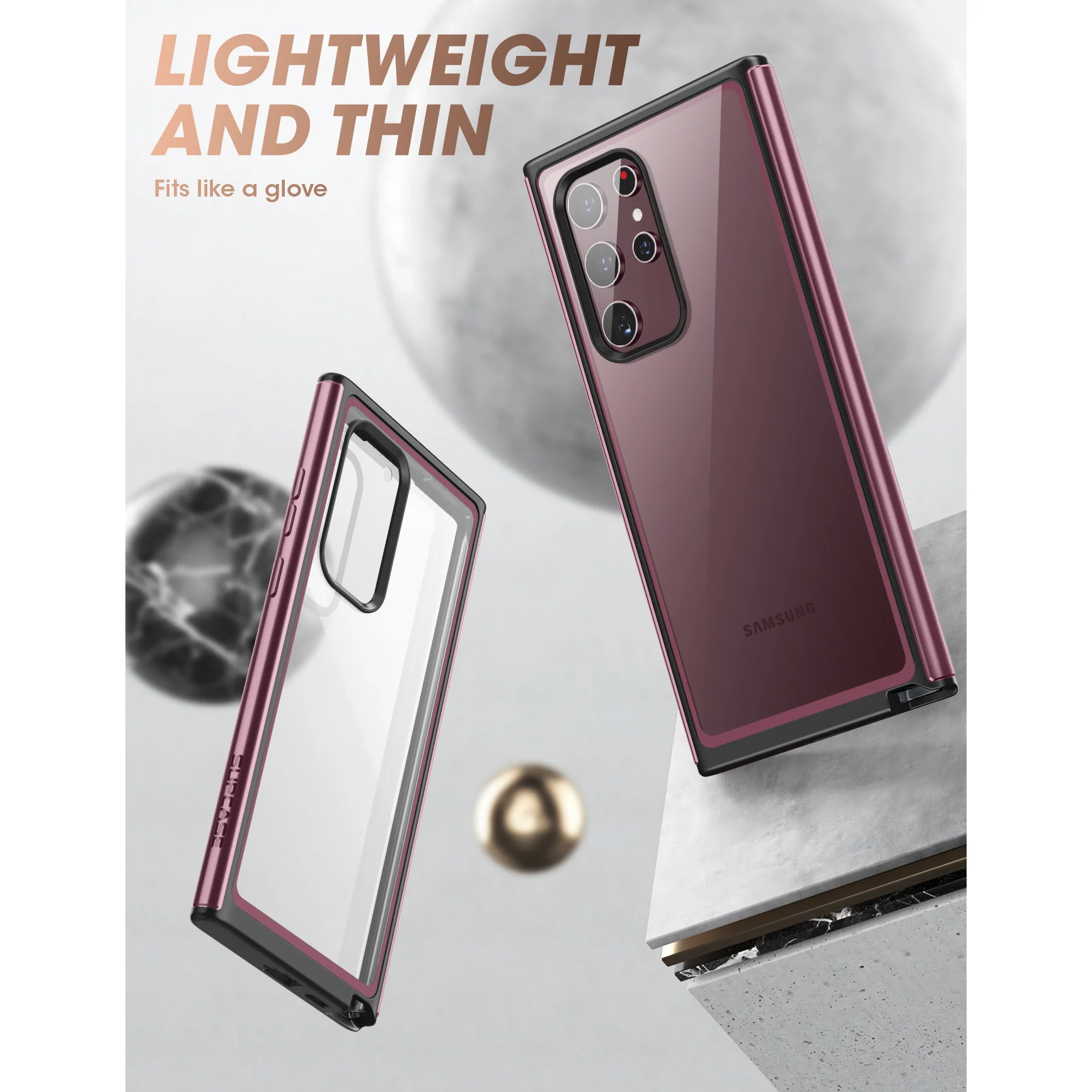 Galaxy S22 Ultra Unicorn Beetle EDGE XT Bumper Case-Burgundy - Image 4