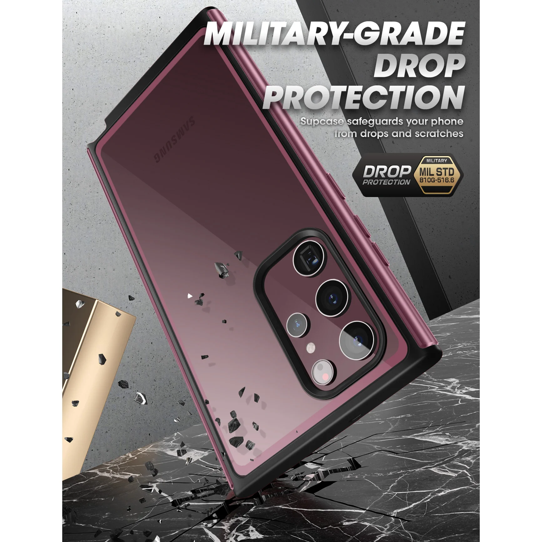 Galaxy S22 Ultra Unicorn Beetle EDGE XT Bumper Case-Burgundy - Image 5
