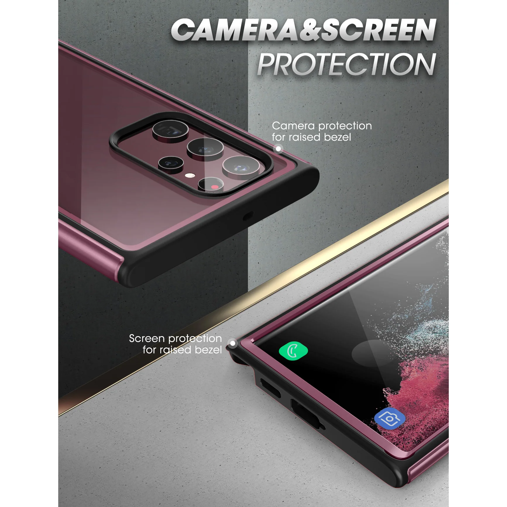 Galaxy S22 Ultra Unicorn Beetle EDGE XT Bumper Case-Burgundy - Image 7